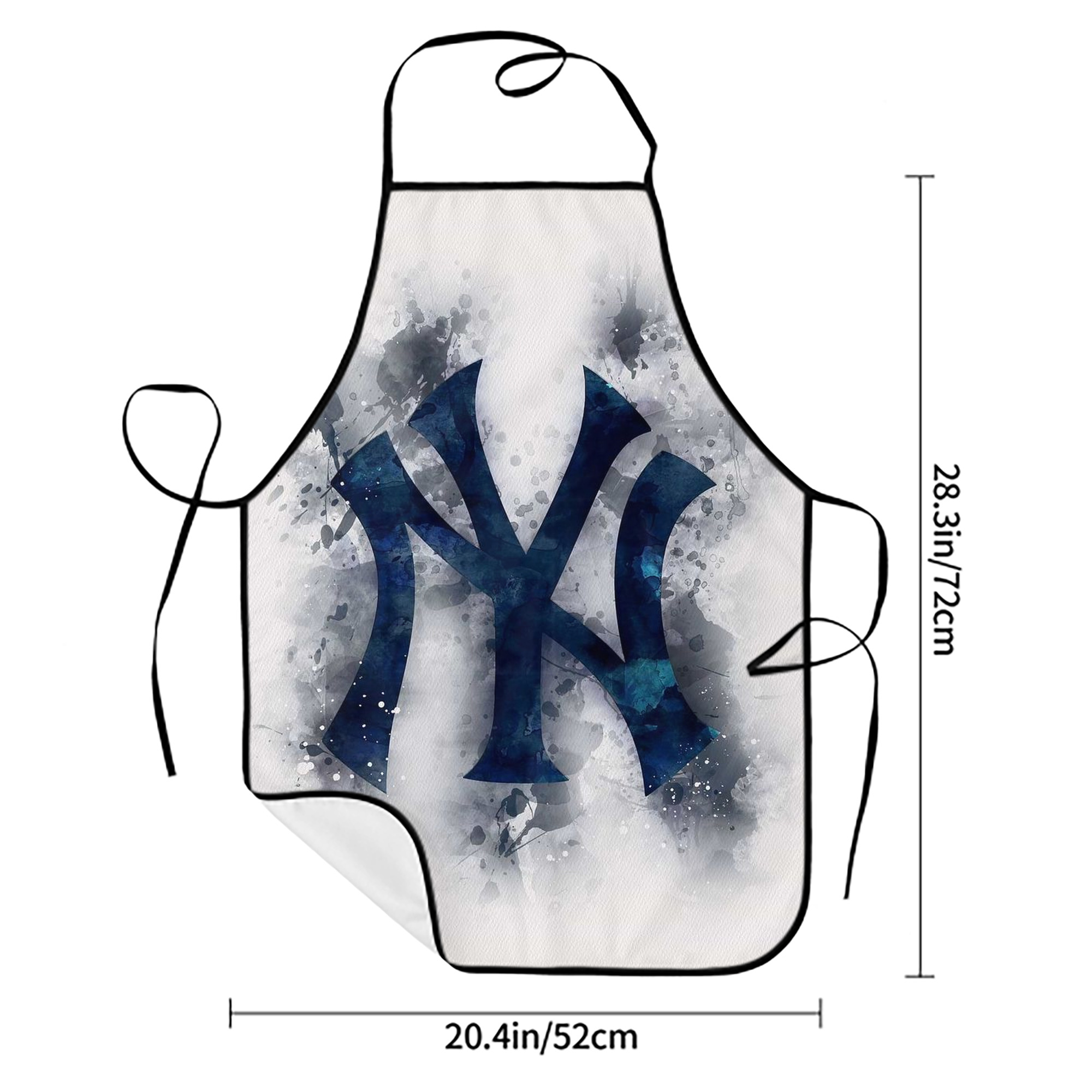 New York Yankees 170 Stain-Resistant Polyester Apron With Pocket – Full Print, Waterproof, Anti-Wrinkle, Anti-Pilling – Ideal For Kitchen, BBQ, Restaurant, Salon & More