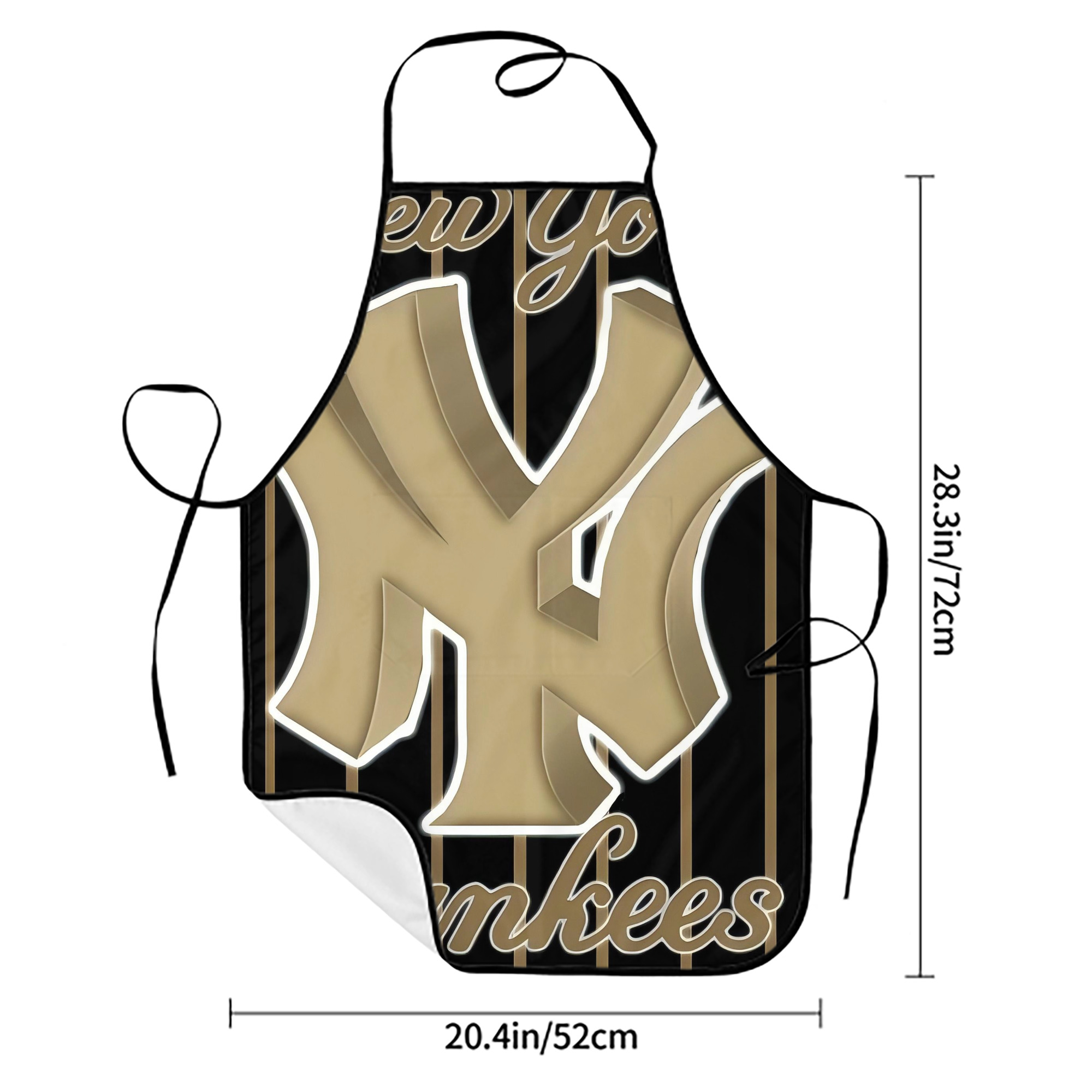 New York Yankees 185 Stain-Resistant Polyester Apron With Pocket – Full Print, Waterproof, Anti-Wrinkle, Anti-Pilling – Ideal For Kitchen, BBQ, Restaurant, Salon & More