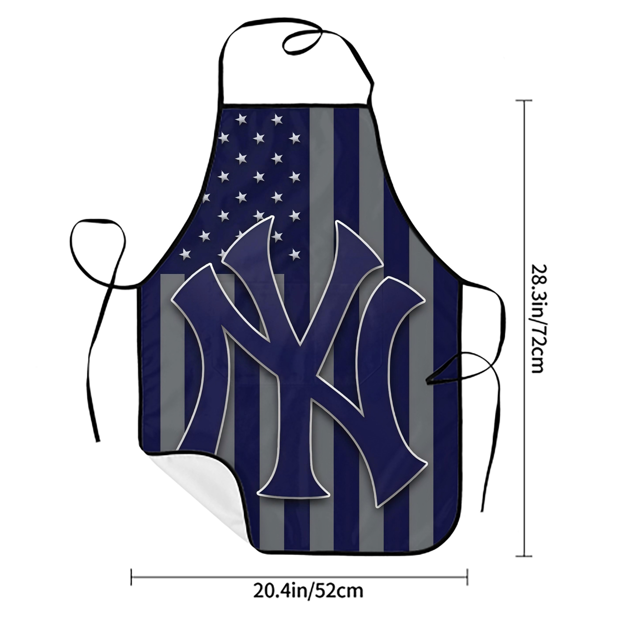 New York Yankees 162 Stain-Resistant Polyester Apron With Pocket – Full Print, Waterproof, Anti-Wrinkle, Anti-Pilling – Ideal For Kitchen, BBQ, Restaurant, Salon & More