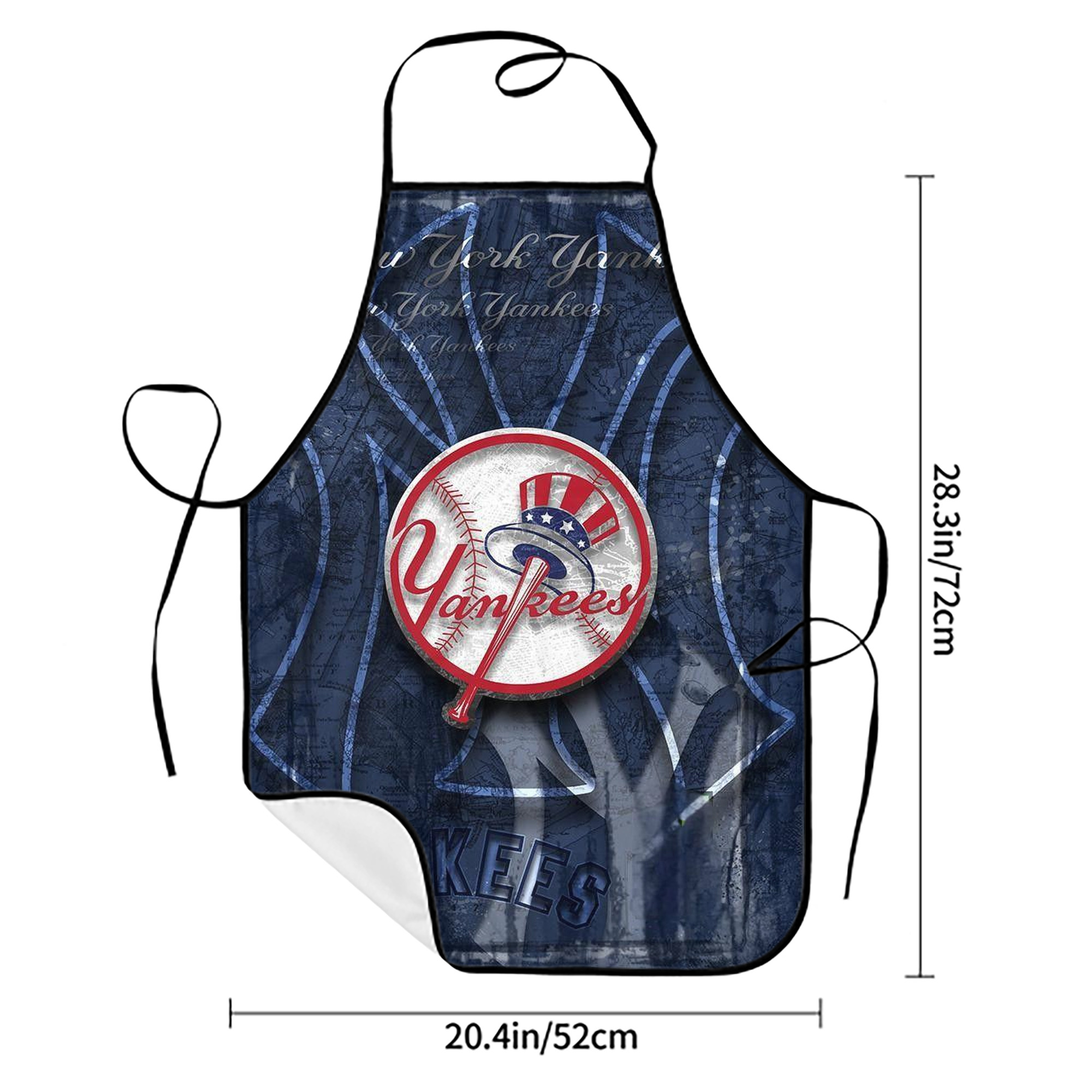 New York Yankees 190 Stain-Resistant Polyester Apron With Pocket – Full Print, Waterproof, Anti-Wrinkle, Anti-Pilling – Ideal For Kitchen, BBQ, Restaurant, Salon & More