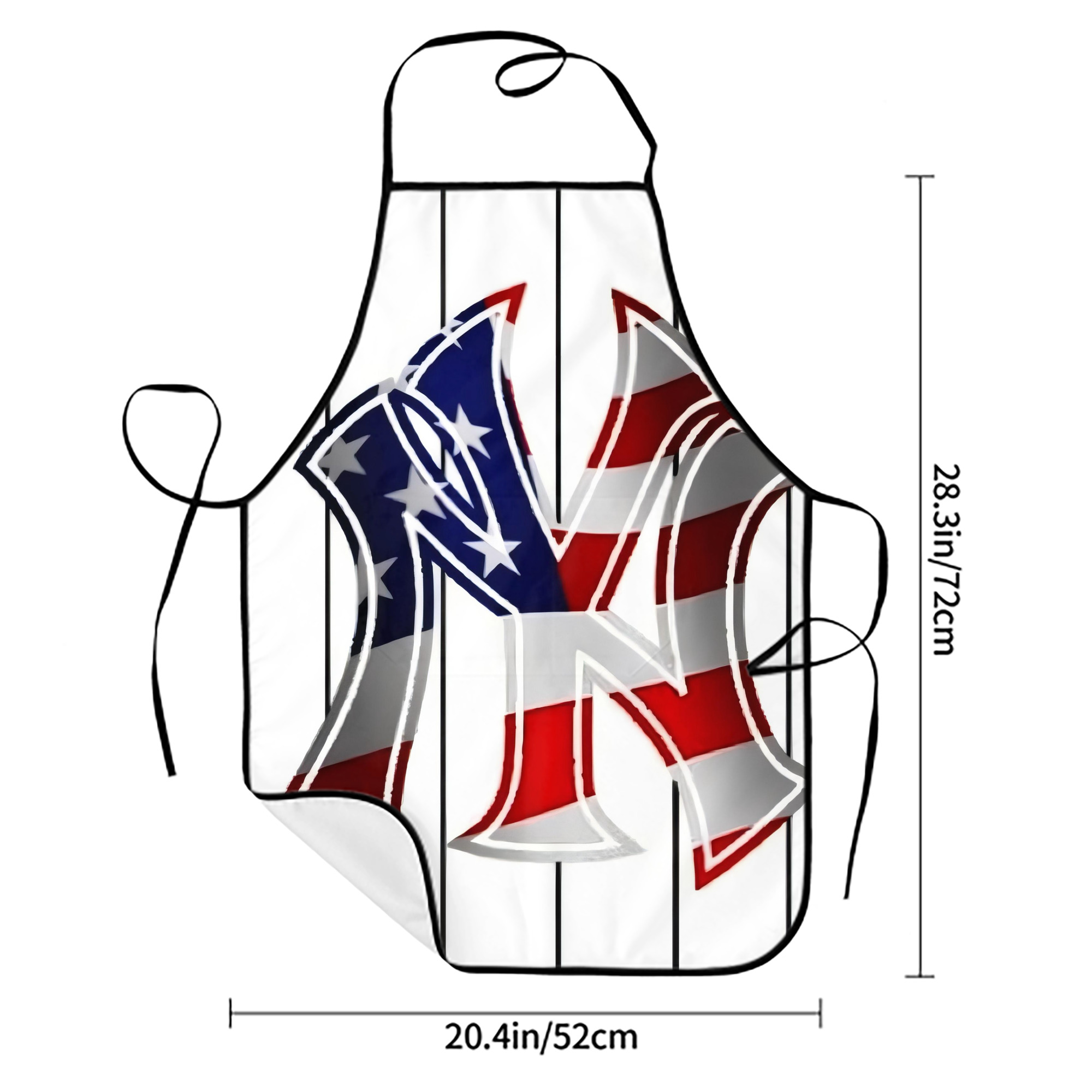 New York Yankees 195 Stain-Resistant Polyester Apron With Pocket – Full Print, Waterproof, Anti-Wrinkle, Anti-Pilling – Ideal For Kitchen, BBQ, Restaurant, Salon & More