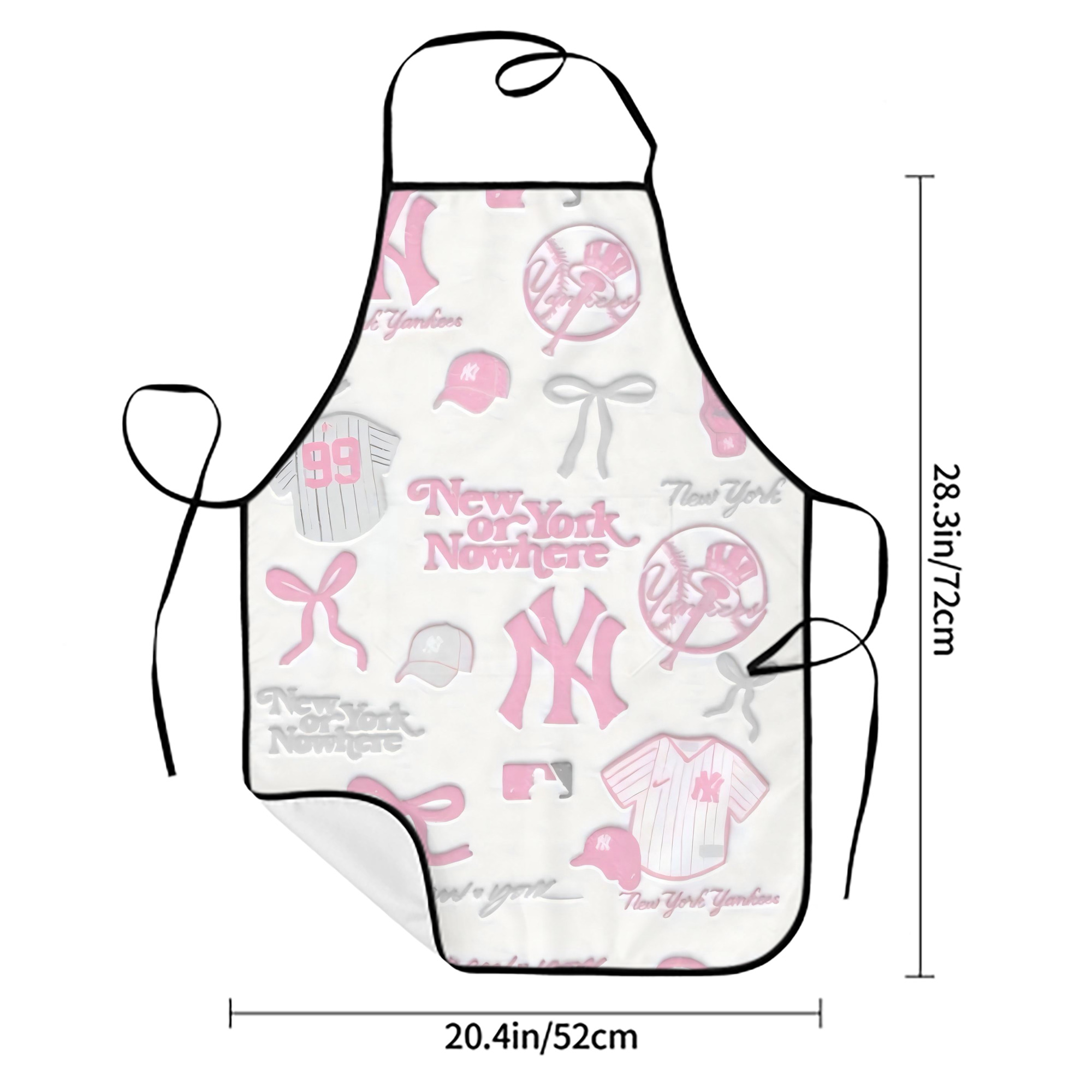 New York Yankees 206 Stain-Resistant Polyester Apron With Pocket – Full Print, Waterproof, Anti-Wrinkle, Anti-Pilling – Ideal For Kitchen, BBQ, Restaurant, Salon & More