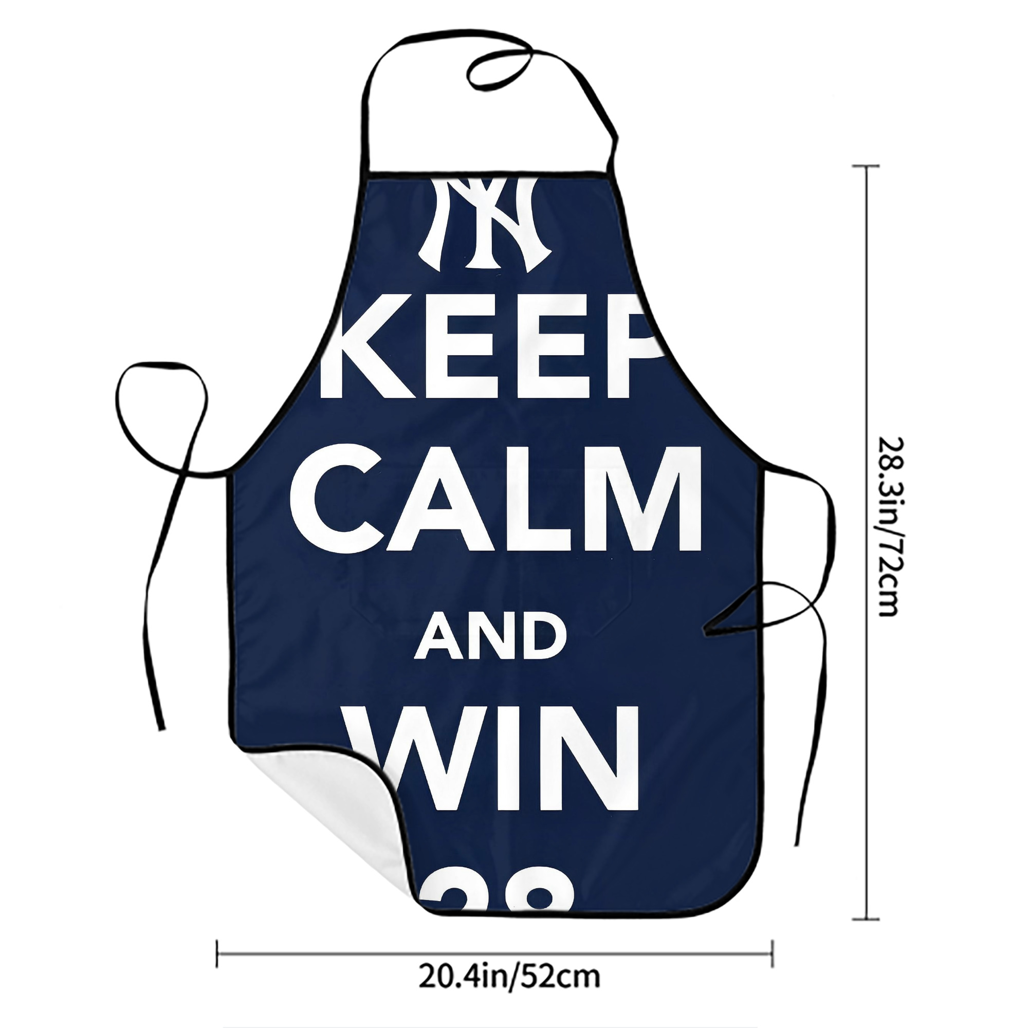 New York Yankees 169 Stain-Resistant Polyester Apron With Pocket – Full Print, Waterproof, Anti-Wrinkle, Anti-Pilling – Ideal For Kitchen, BBQ, Restaurant, Salon & More