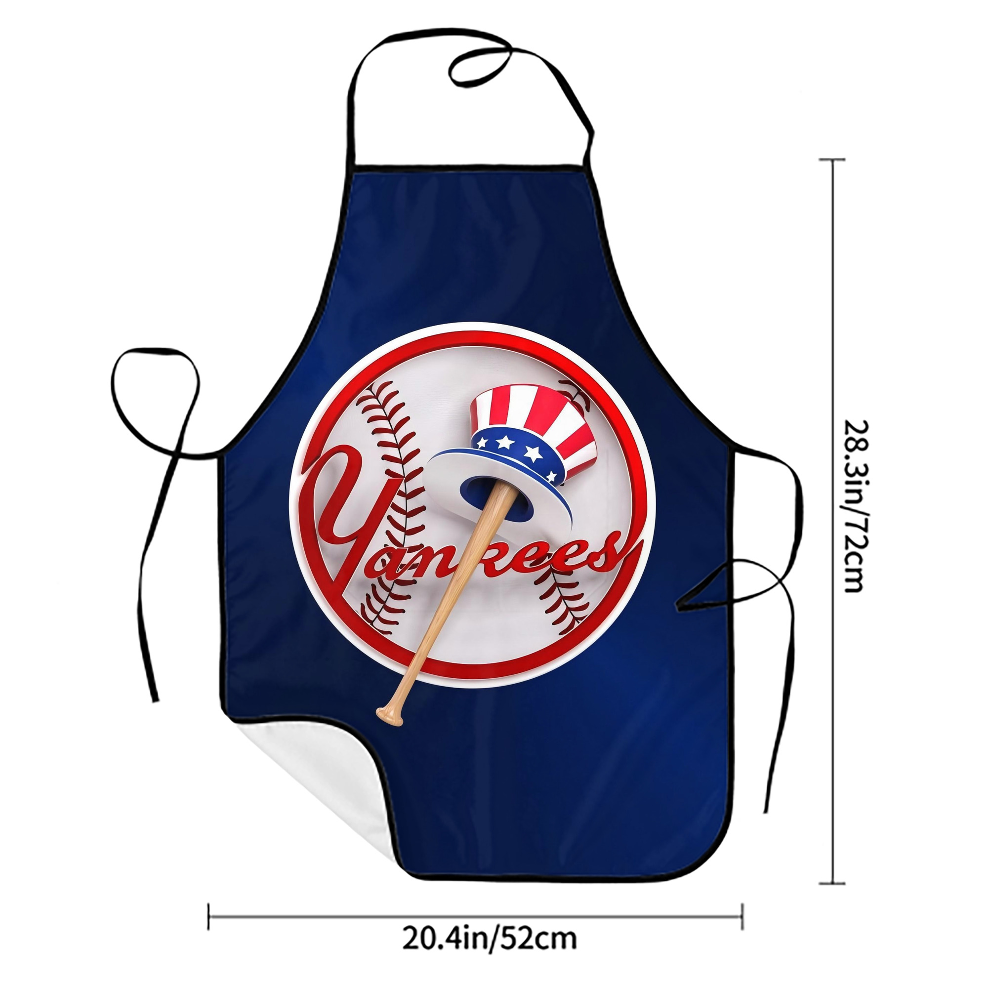 New York Yankees 200 Stain-Resistant Polyester Apron With Pocket – Full Print, Waterproof, Anti-Wrinkle, Anti-Pilling – Ideal For Kitchen, BBQ, Restaurant, Salon & More