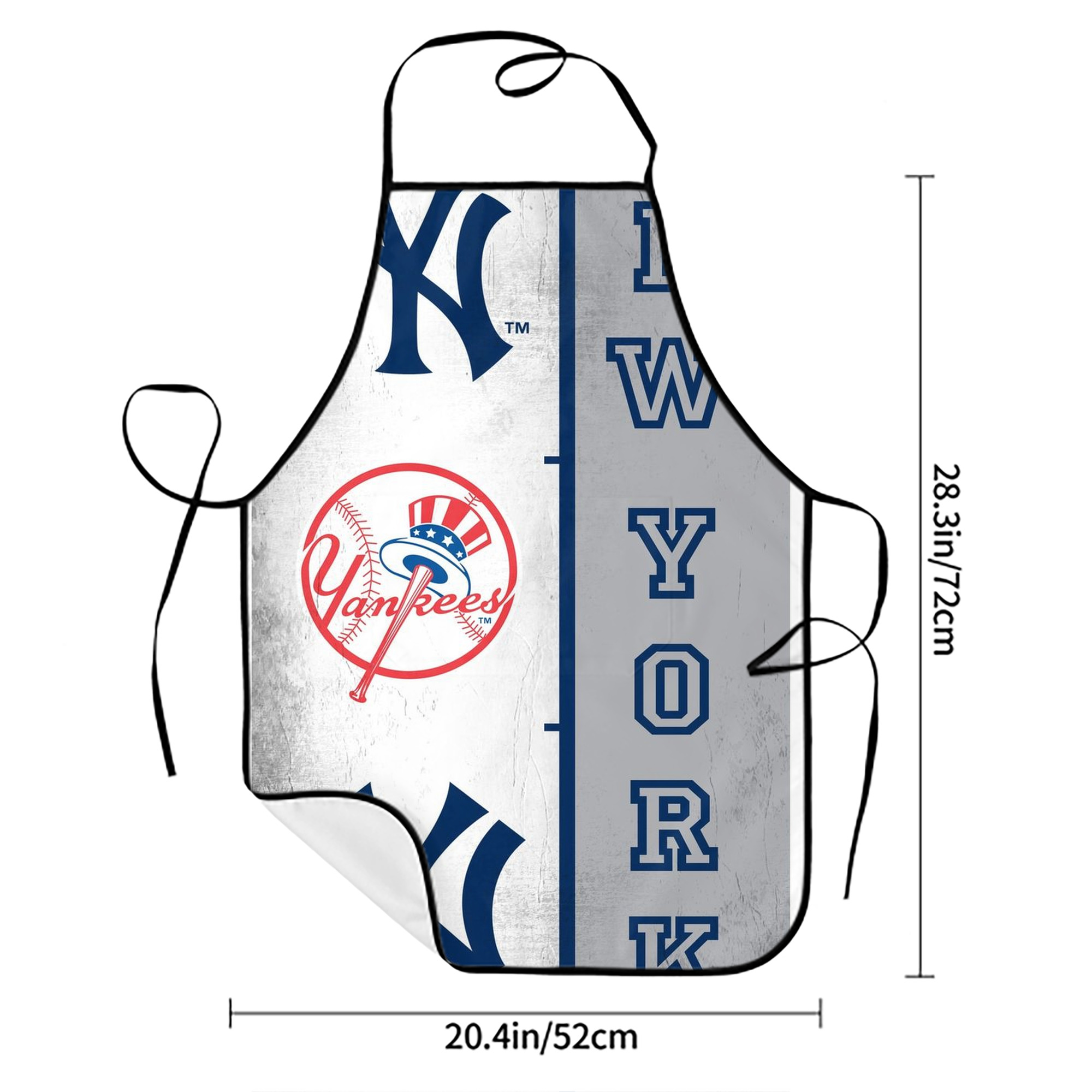New York Yankees 217 Stain-Resistant Polyester Apron With Pocket – Full Print, Waterproof, Anti-Wrinkle, Anti-Pilling – Ideal For Kitchen, BBQ, Restaurant, Salon & More