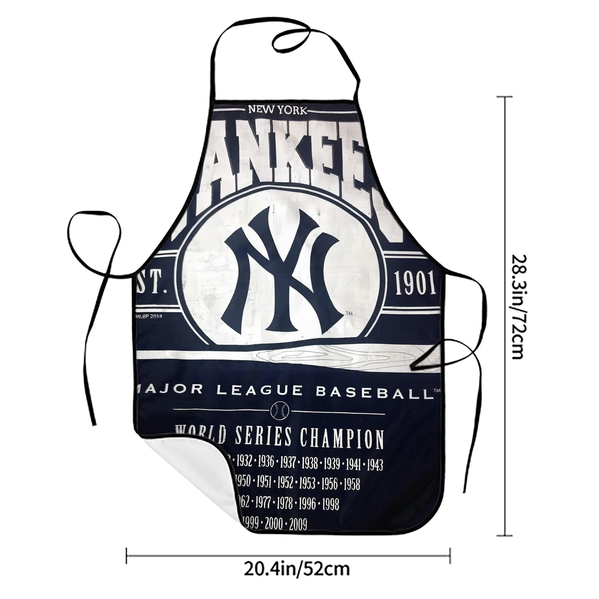 New York Yankees 211 Stain-Resistant Polyester Apron With Pocket – Full Print, Waterproof, Anti-Wrinkle, Anti-Pilling – Ideal For Kitchen, BBQ, Restaurant, Salon & More