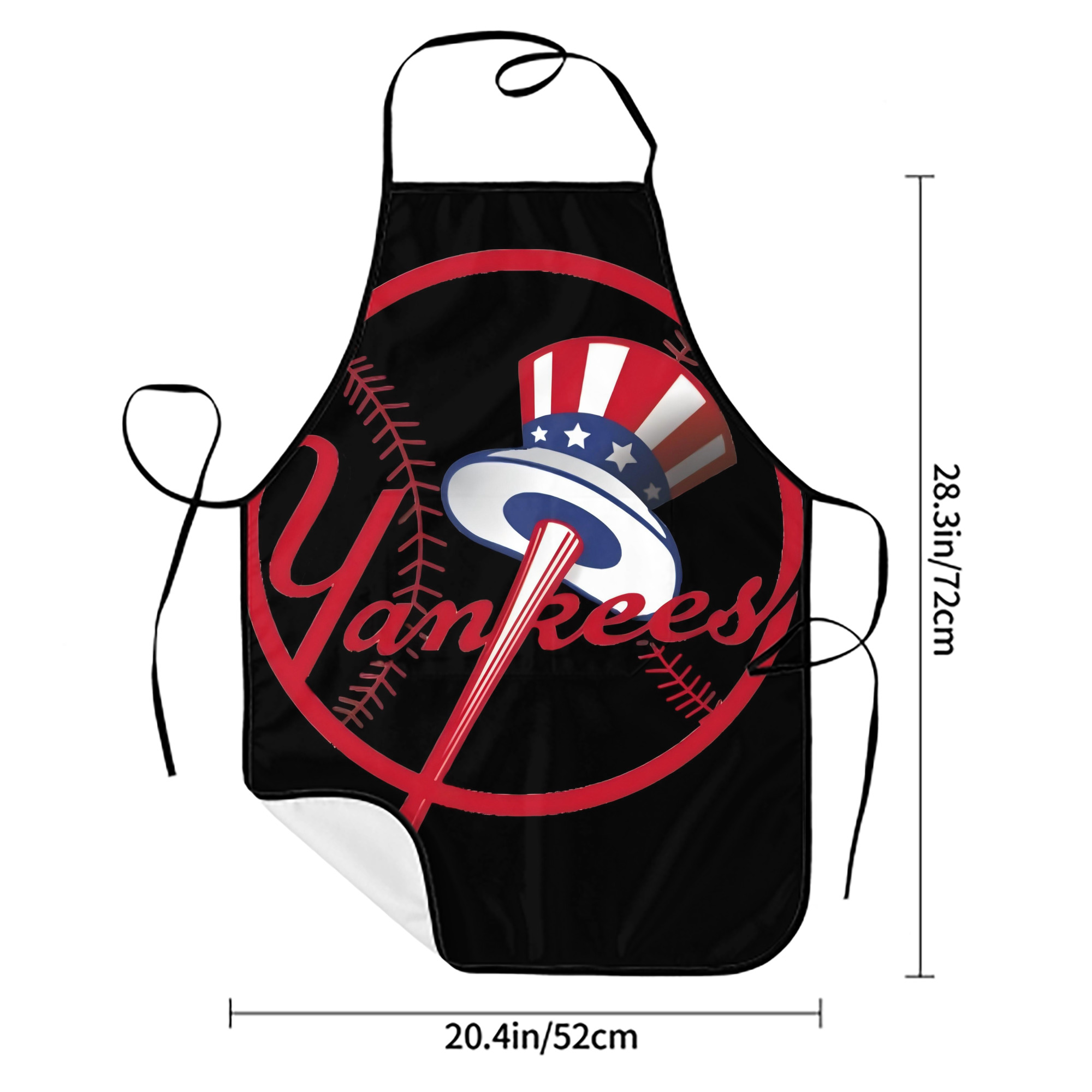 New York Yankees 188 Stain-Resistant Polyester Apron With Pocket – Full Print, Waterproof, Anti-Wrinkle, Anti-Pilling – Ideal For Kitchen, BBQ, Restaurant, Salon & More