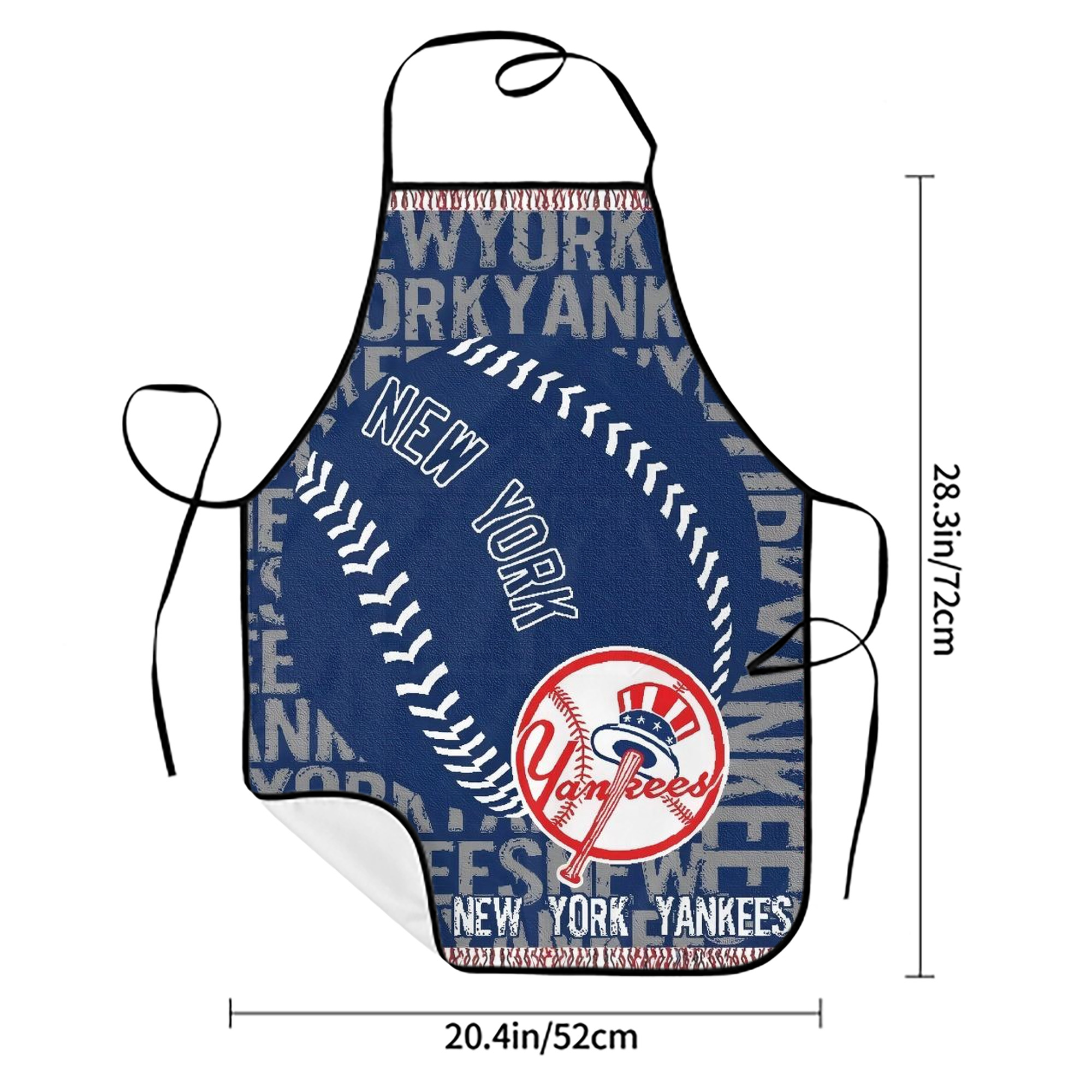 New York Yankees 198 Stain-Resistant Polyester Apron With Pocket – Full Print, Waterproof, Anti-Wrinkle, Anti-Pilling – Ideal For Kitchen, BBQ, Restaurant, Salon & More