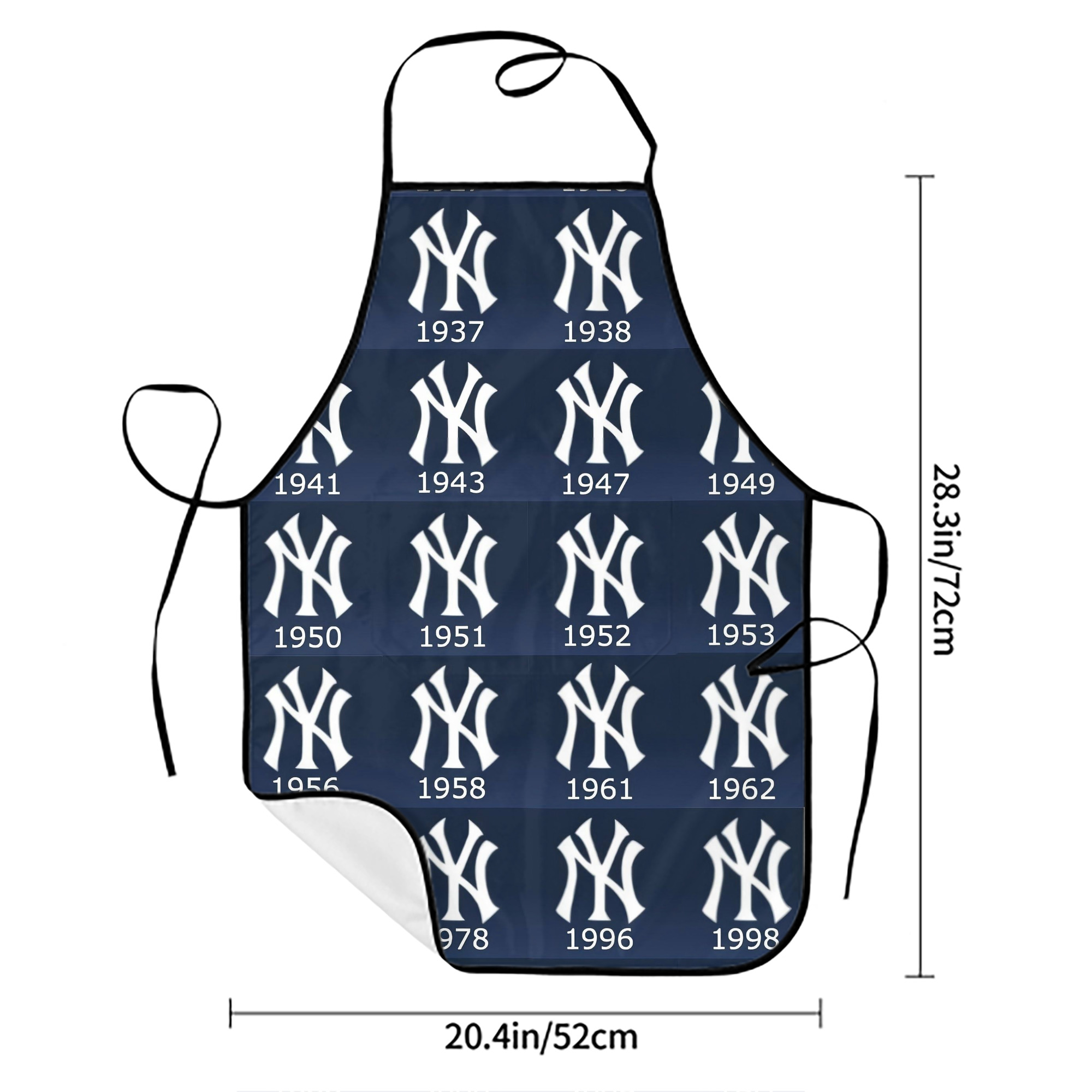 New York Yankees 229 Stain-Resistant Polyester Apron With Pocket – Full Print, Waterproof, Anti-Wrinkle, Anti-Pilling – Ideal For Kitchen, BBQ, Restaurant, Salon & More