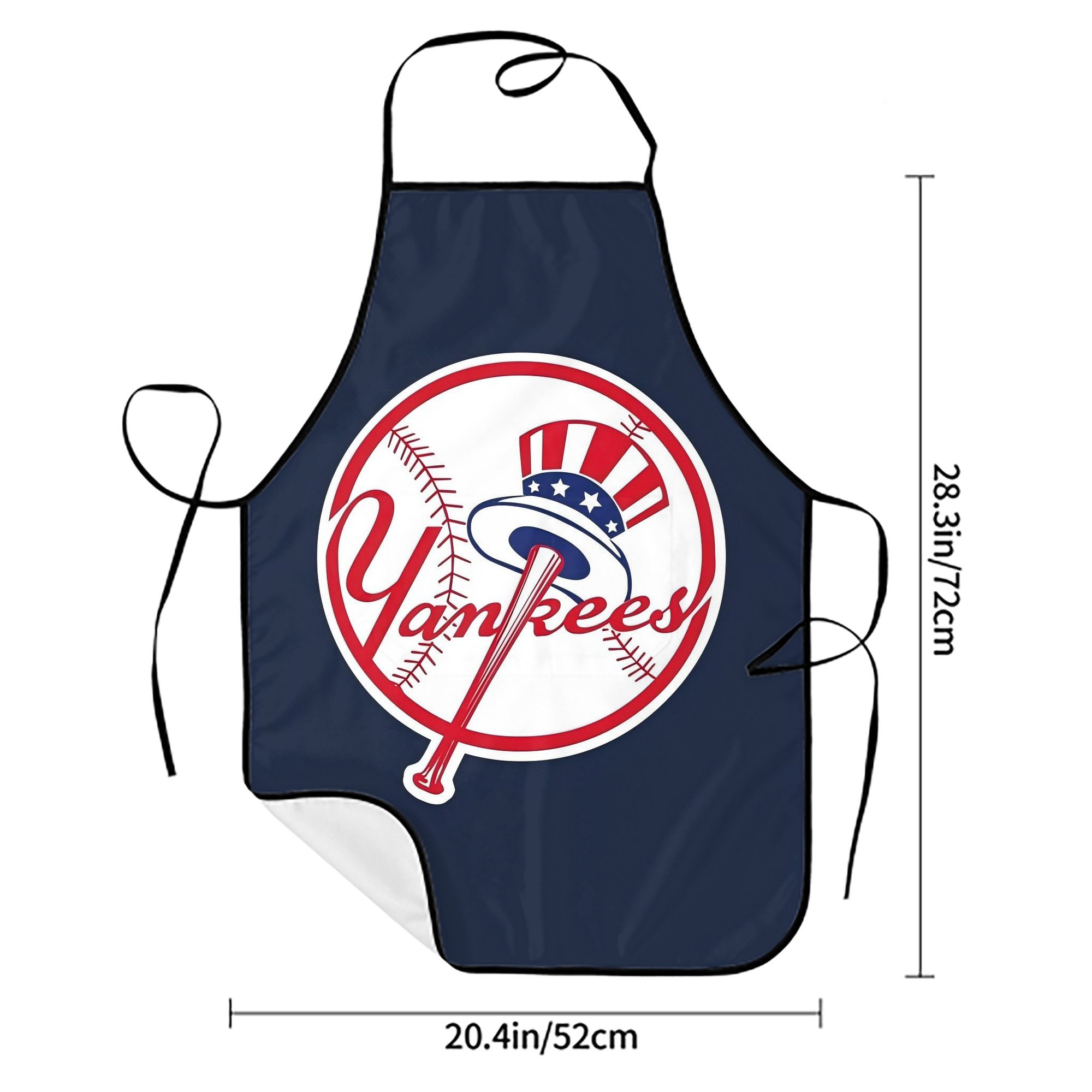 New York Yankees 216 Stain-Resistant Polyester Apron With Pocket – Full Print, Waterproof, Anti-Wrinkle, Anti-Pilling – Ideal For Kitchen, BBQ, Restaurant, Salon & More