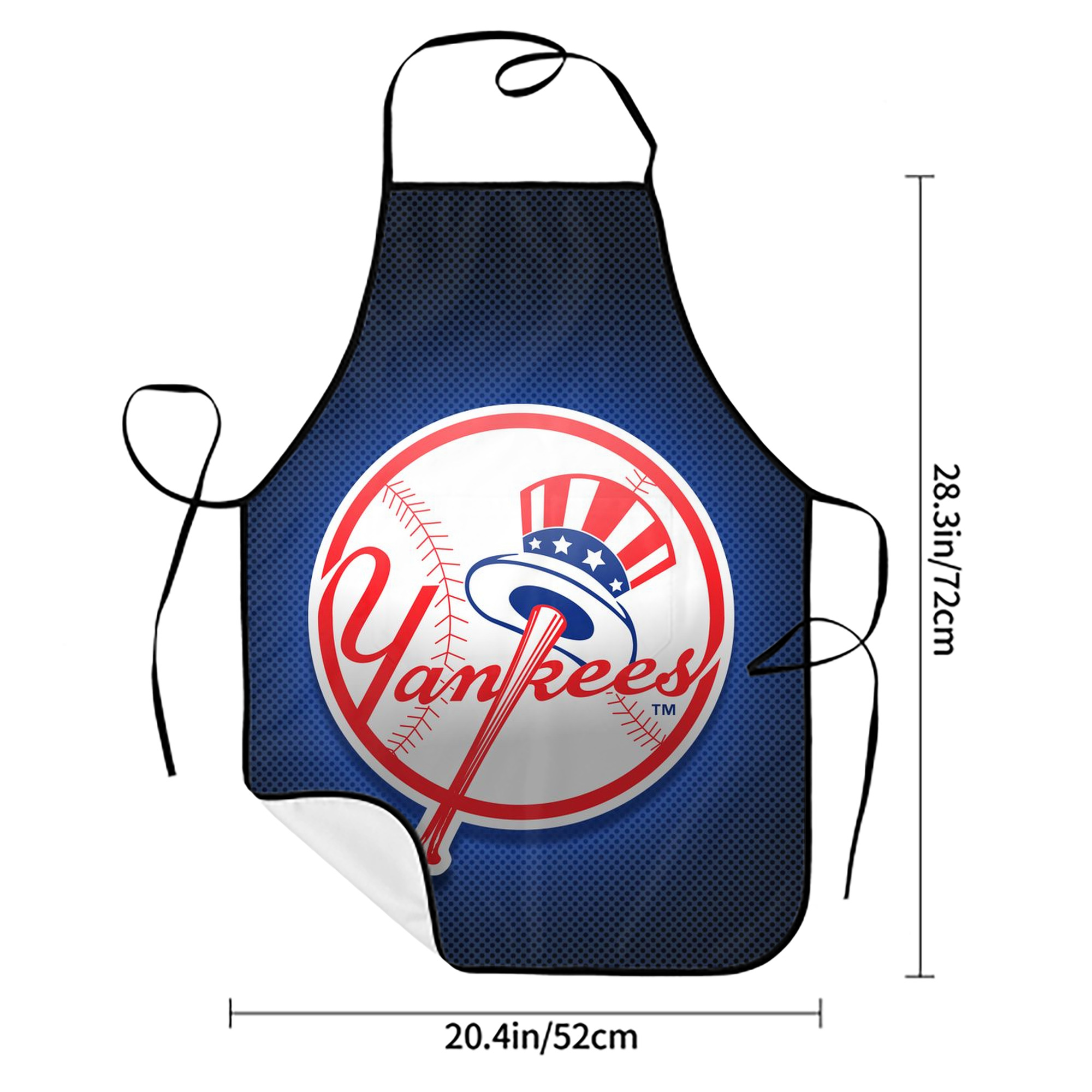 New York Yankees 193 Stain-Resistant Polyester Apron With Pocket – Full Print, Waterproof, Anti-Wrinkle, Anti-Pilling – Ideal For Kitchen, BBQ, Restaurant, Salon & More