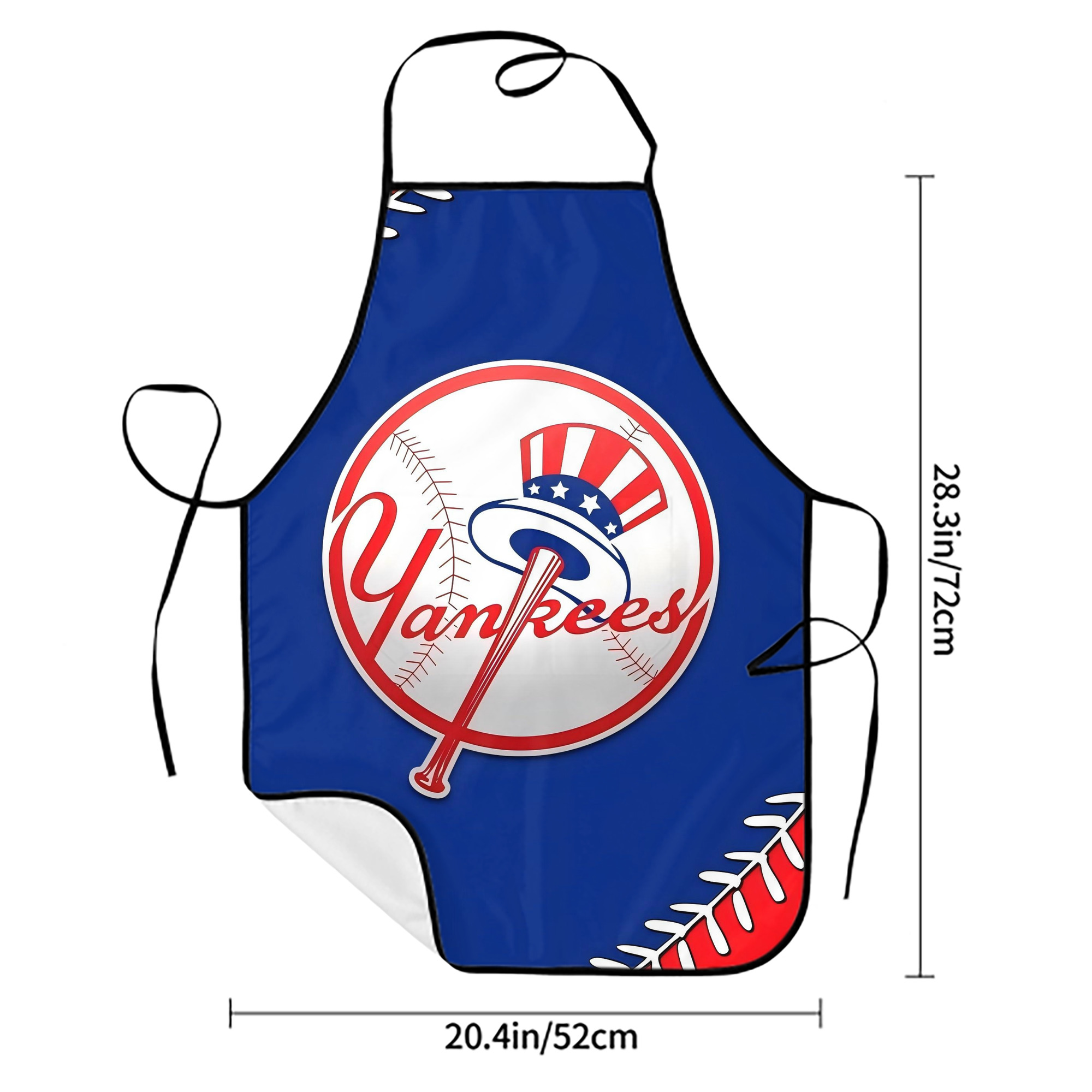 New York Yankees 203 Stain-Resistant Polyester Apron With Pocket – Full Print, Waterproof, Anti-Wrinkle, Anti-Pilling – Ideal For Kitchen, BBQ, Restaurant, Salon & More