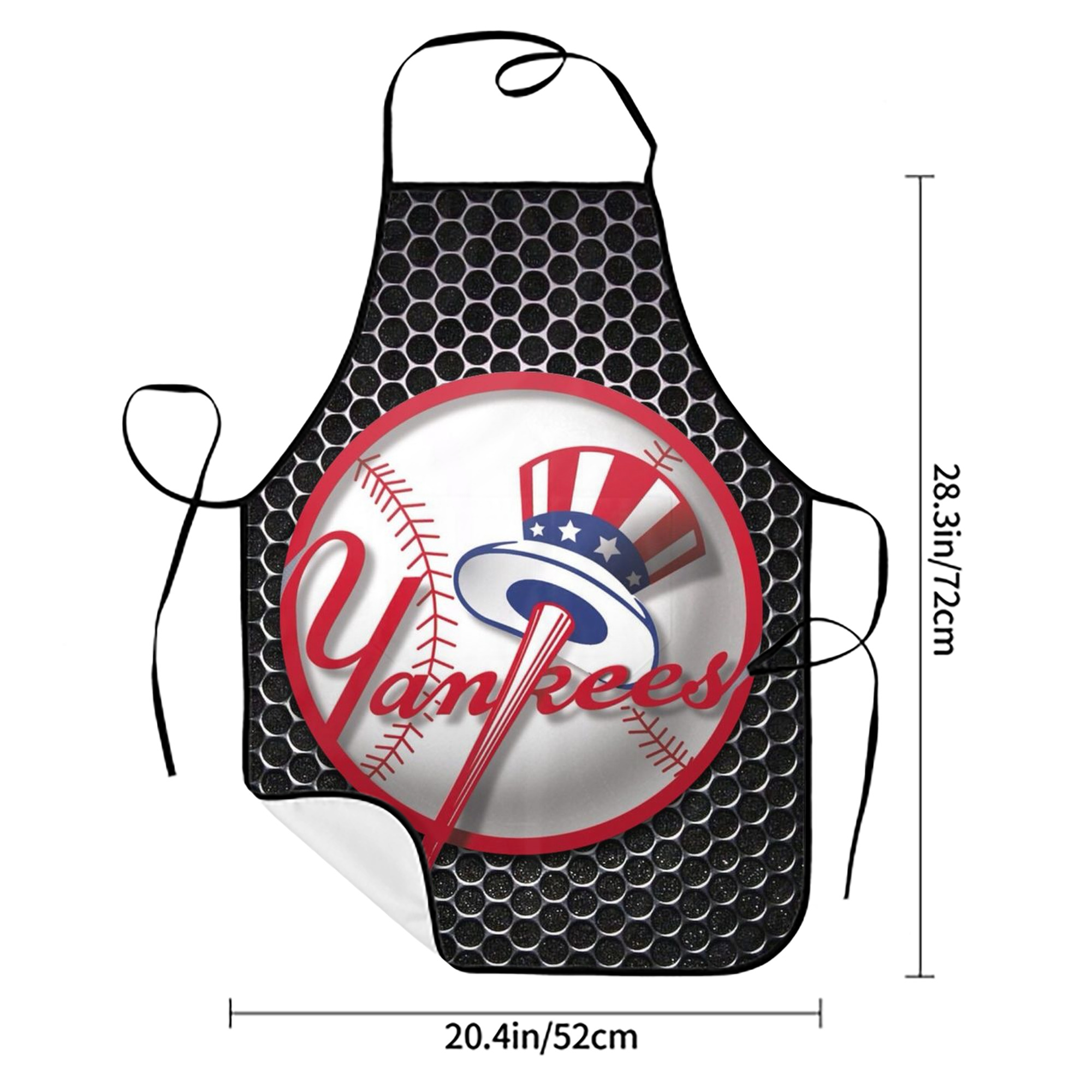 New York Yankees 221 Stain-Resistant Polyester Apron With Pocket – Full Print, Waterproof, Anti-Wrinkle, Anti-Pilling – Ideal For Kitchen, BBQ, Restaurant, Salon & More