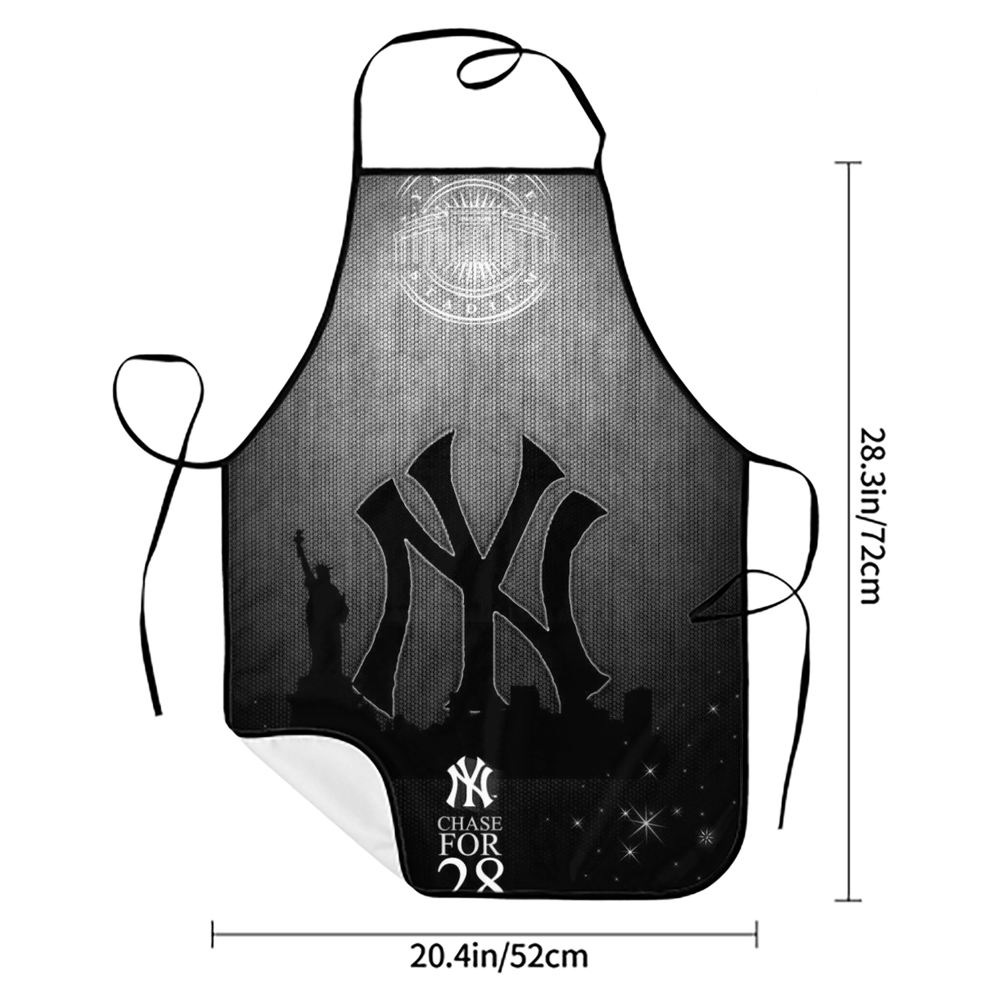 New York Yankees 313 Stain-Resistant Polyester Apron With Pocket – Full Print, Waterproof, Anti-Wrinkle, Anti-Pilling – Ideal For Kitchen, BBQ, Restaurant, Salon & More