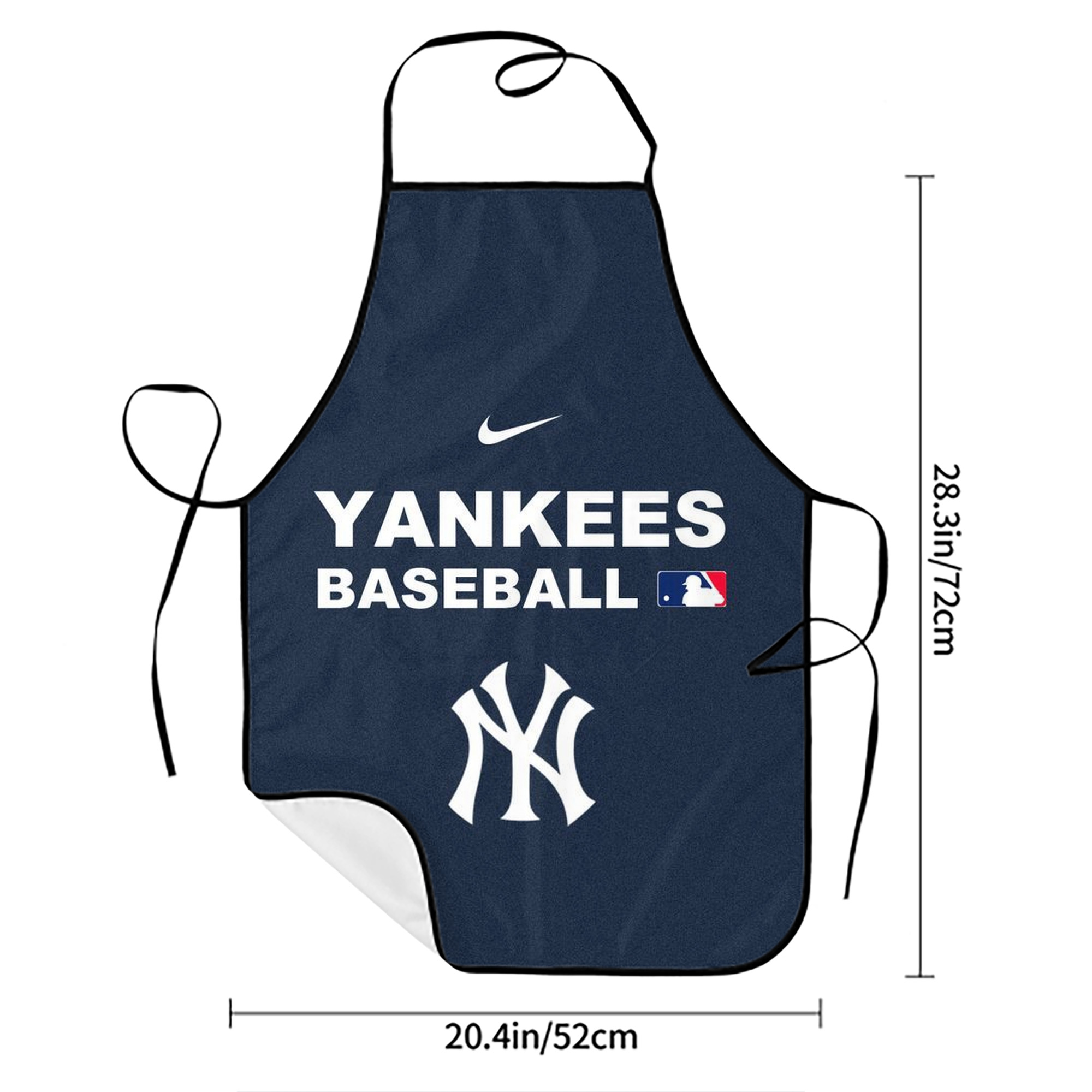 New York Yankees 214 Stain-Resistant Polyester Apron With Pocket – Full Print, Waterproof, Anti-Wrinkle, Anti-Pilling – Ideal For Kitchen, BBQ, Restaurant, Salon & More