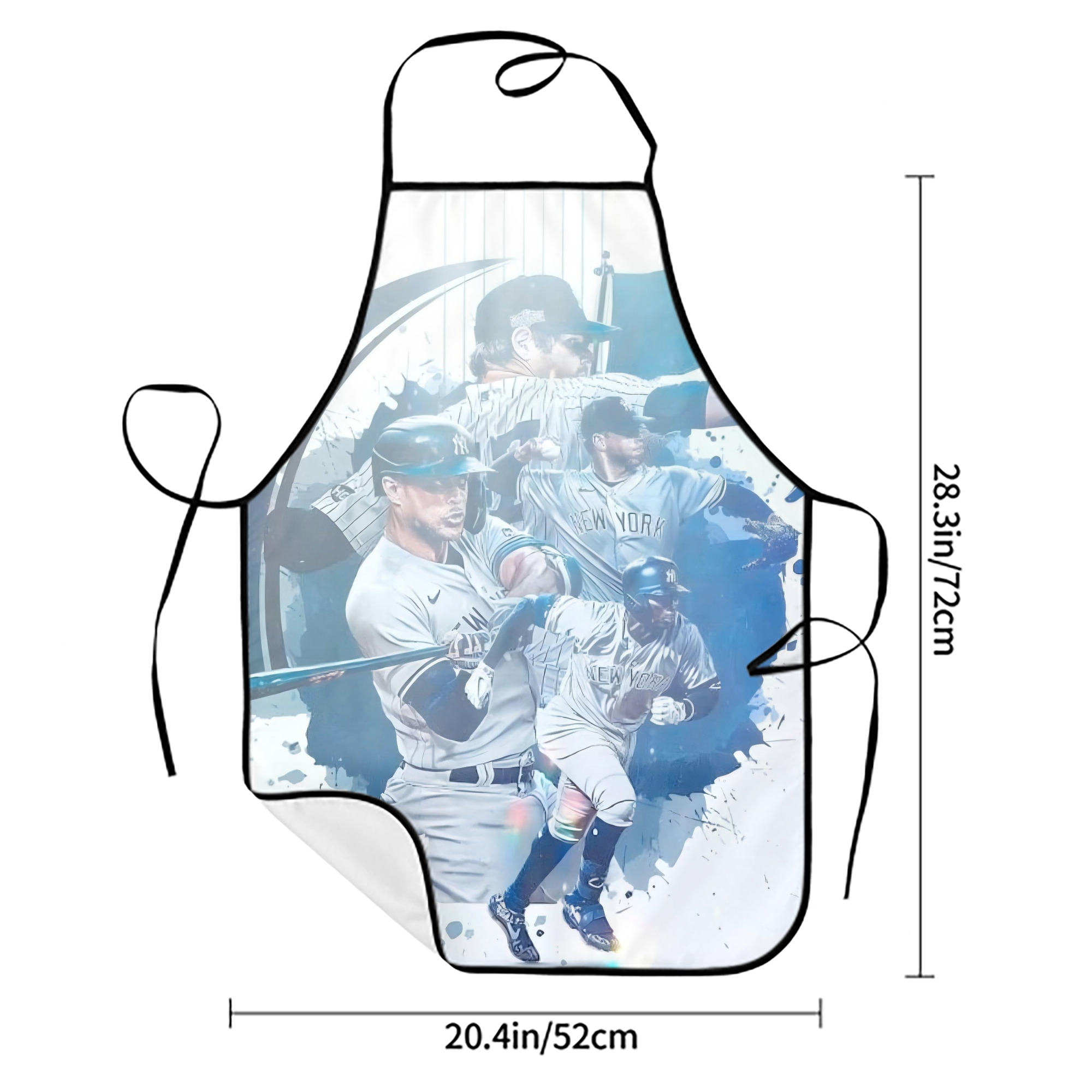 New York Yankees 329 Stain-Resistant Polyester Apron With Pocket – Full Print, Waterproof, Anti-Wrinkle, Anti-Pilling – Ideal For Kitchen, BBQ, Restaurant, Salon & More
