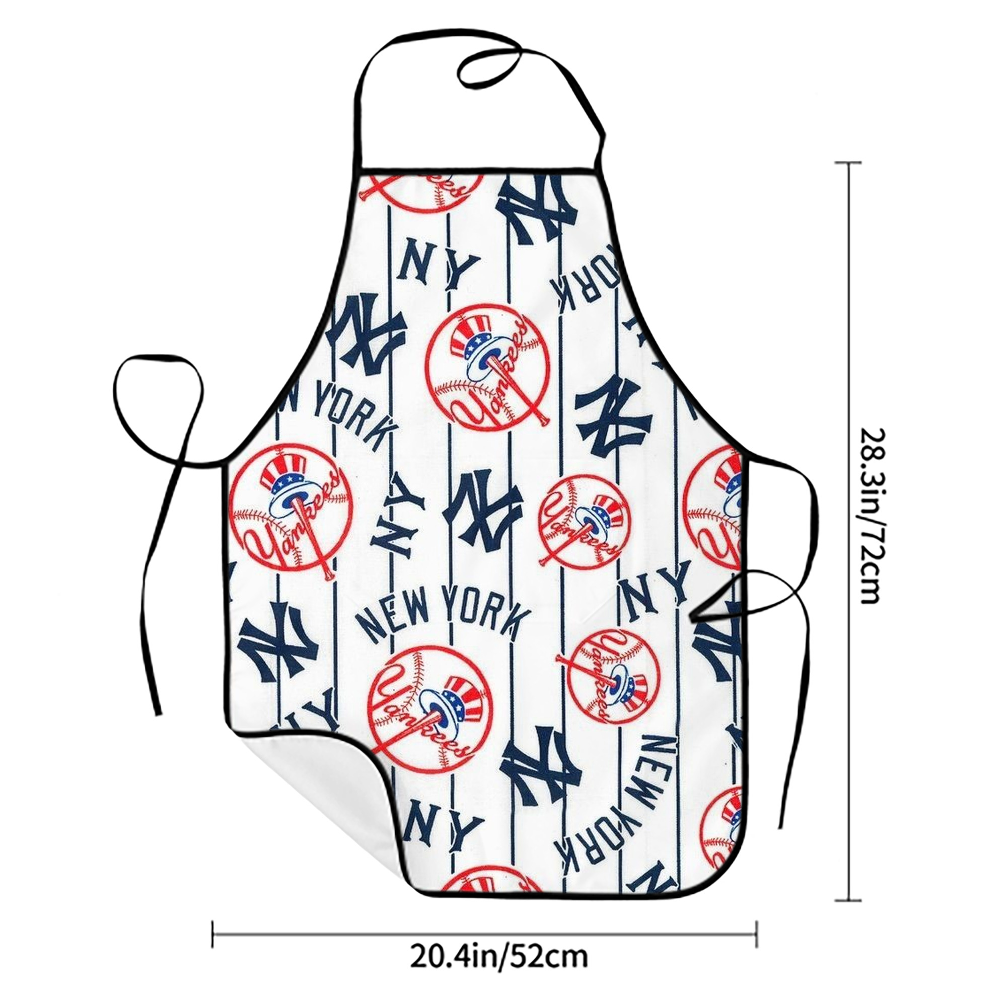 New York Yankees 219 Stain-Resistant Polyester Apron With Pocket – Full Print, Waterproof, Anti-Wrinkle, Anti-Pilling – Ideal For Kitchen, BBQ, Restaurant, Salon & More