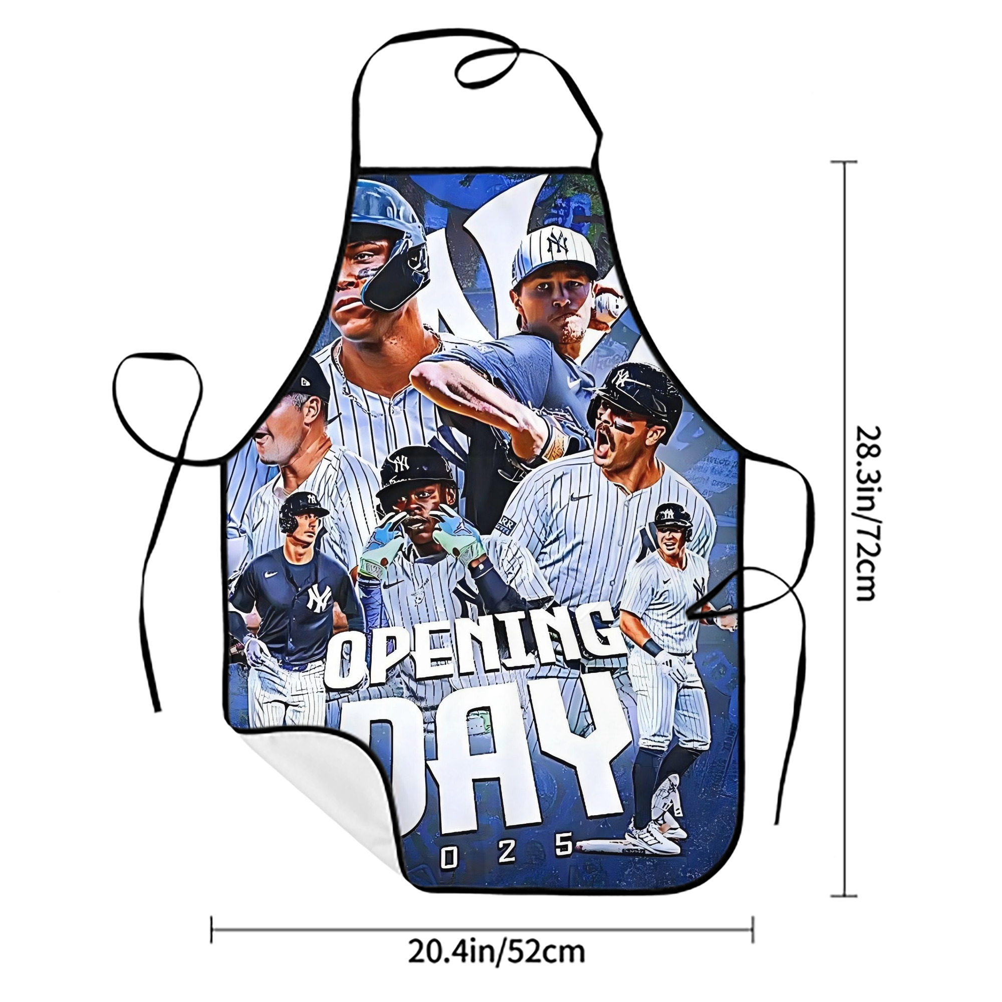 New York Yankees 215 Stain-Resistant Polyester Apron With Pocket – Full Print, Waterproof, Anti-Wrinkle, Anti-Pilling – Ideal For Kitchen, BBQ, Restaurant, Salon & More