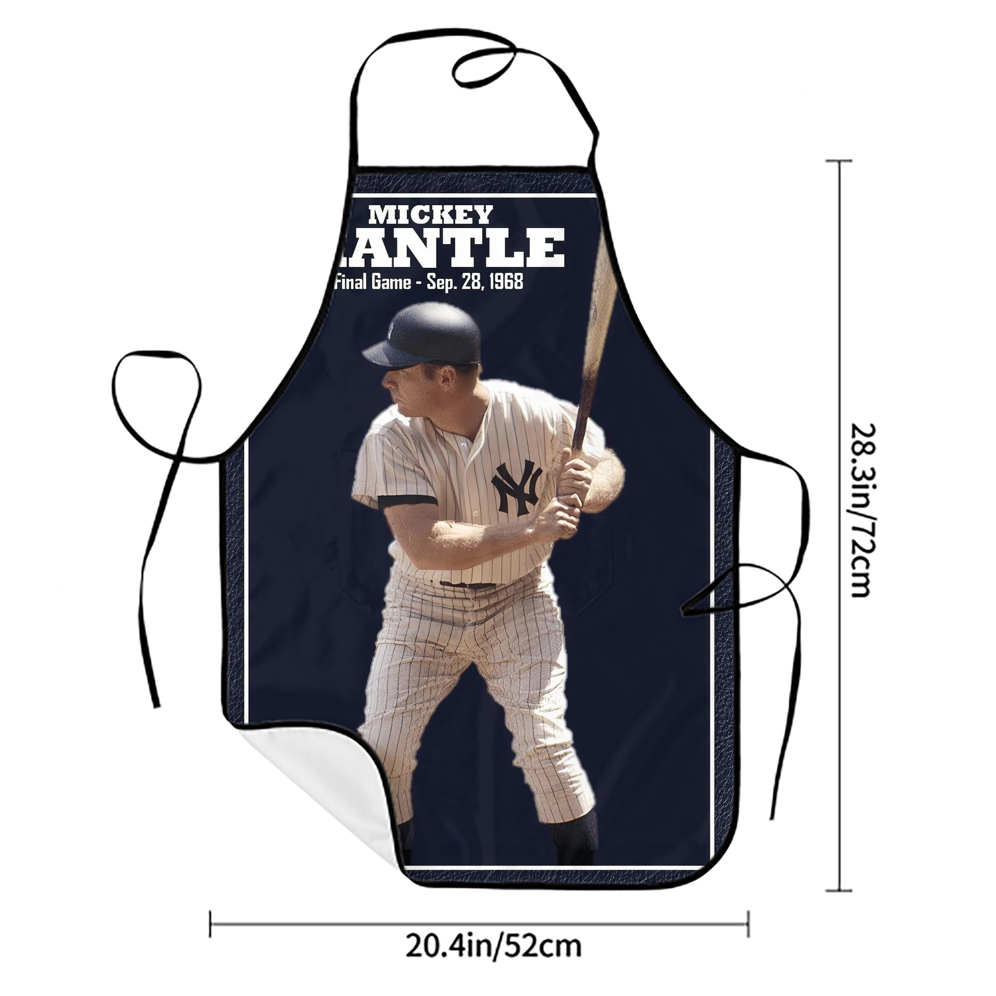 New York Yankees 344 Stain-Resistant Polyester Apron With Pocket – Full Print, Waterproof, Anti-Wrinkle, Anti-Pilling – Ideal For Kitchen, BBQ, Restaurant, Salon & More