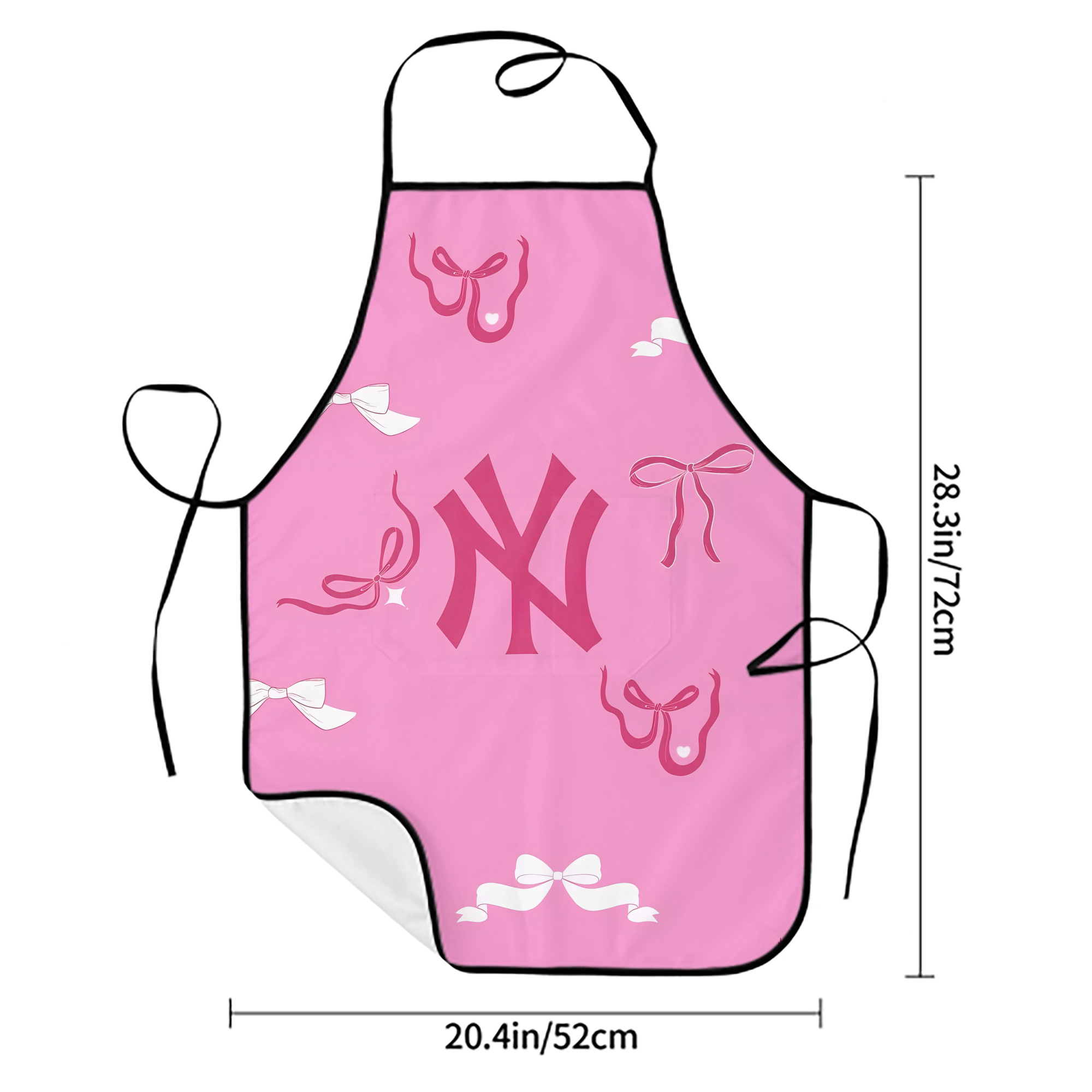 New York Yankees 220 Stain-Resistant Polyester Apron With Pocket – Full Print, Waterproof, Anti-Wrinkle, Anti-Pilling – Ideal For Kitchen, BBQ, Restaurant, Salon & More