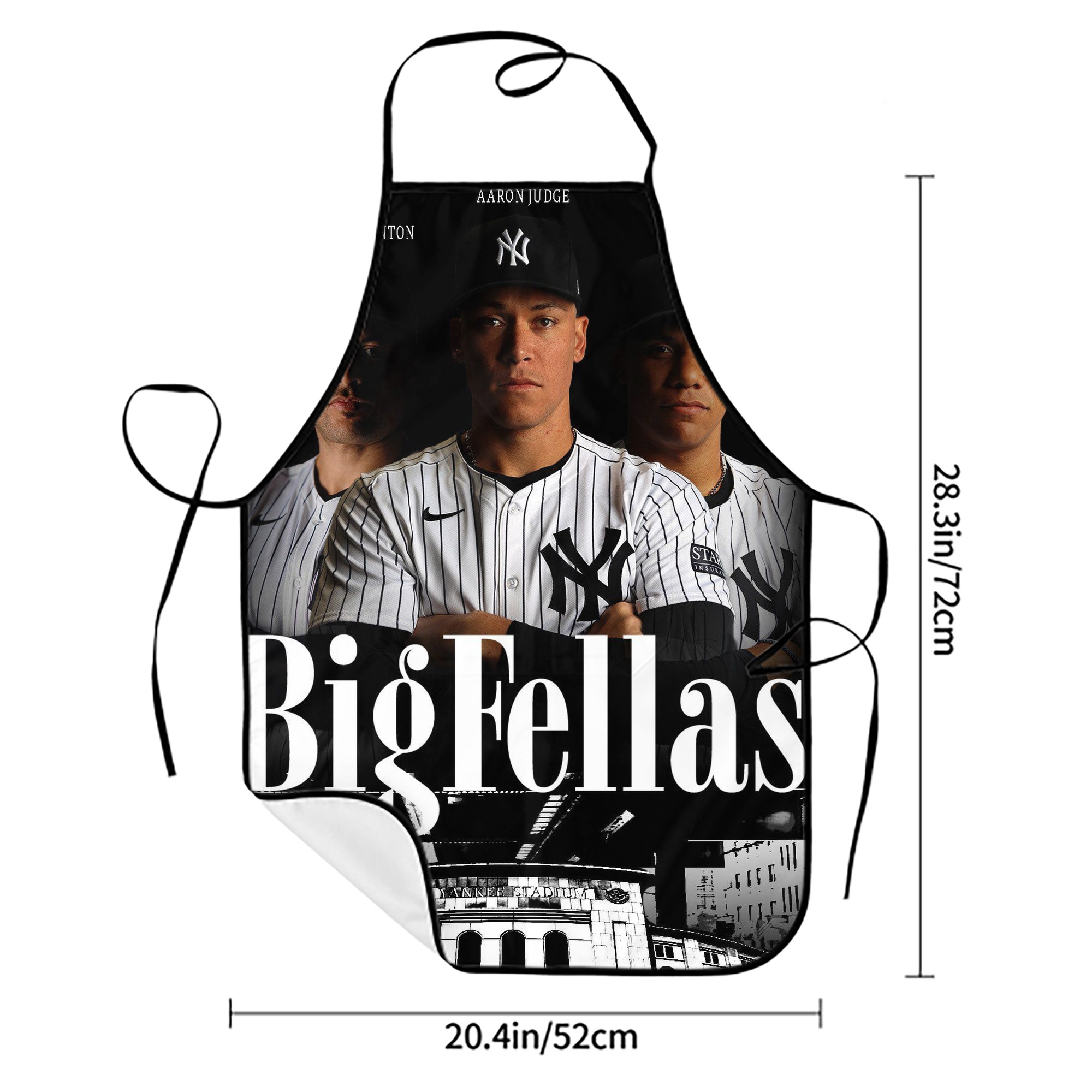 New York Yankees 341 Stain-Resistant Polyester Apron With Pocket – Full Print, Waterproof, Anti-Wrinkle, Anti-Pilling – Ideal For Kitchen, BBQ, Restaurant, Salon & More