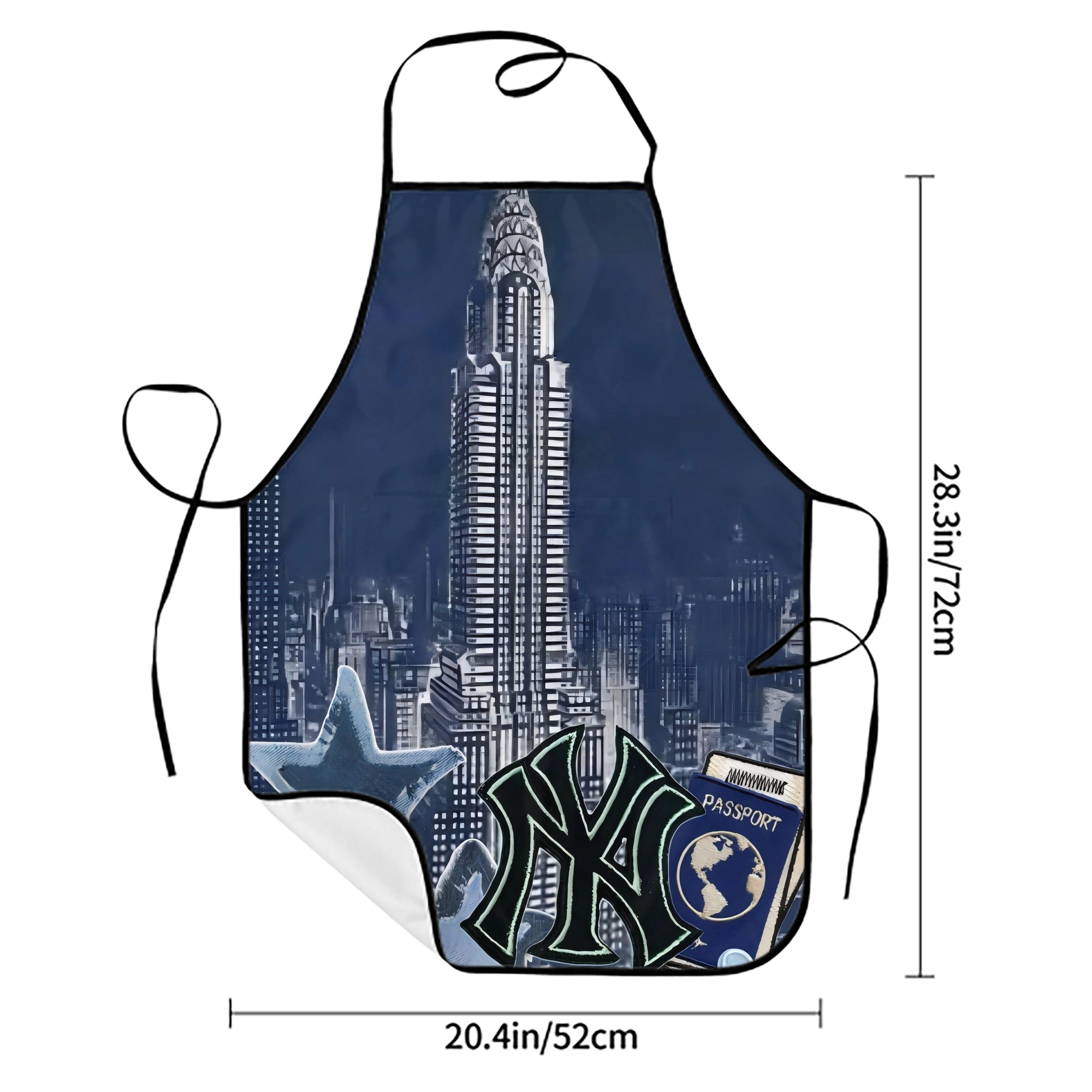 New York Yankees 331 Stain-Resistant Polyester Apron With Pocket – Full Print, Waterproof, Anti-Wrinkle, Anti-Pilling – Ideal For Kitchen, BBQ, Restaurant, Salon & More