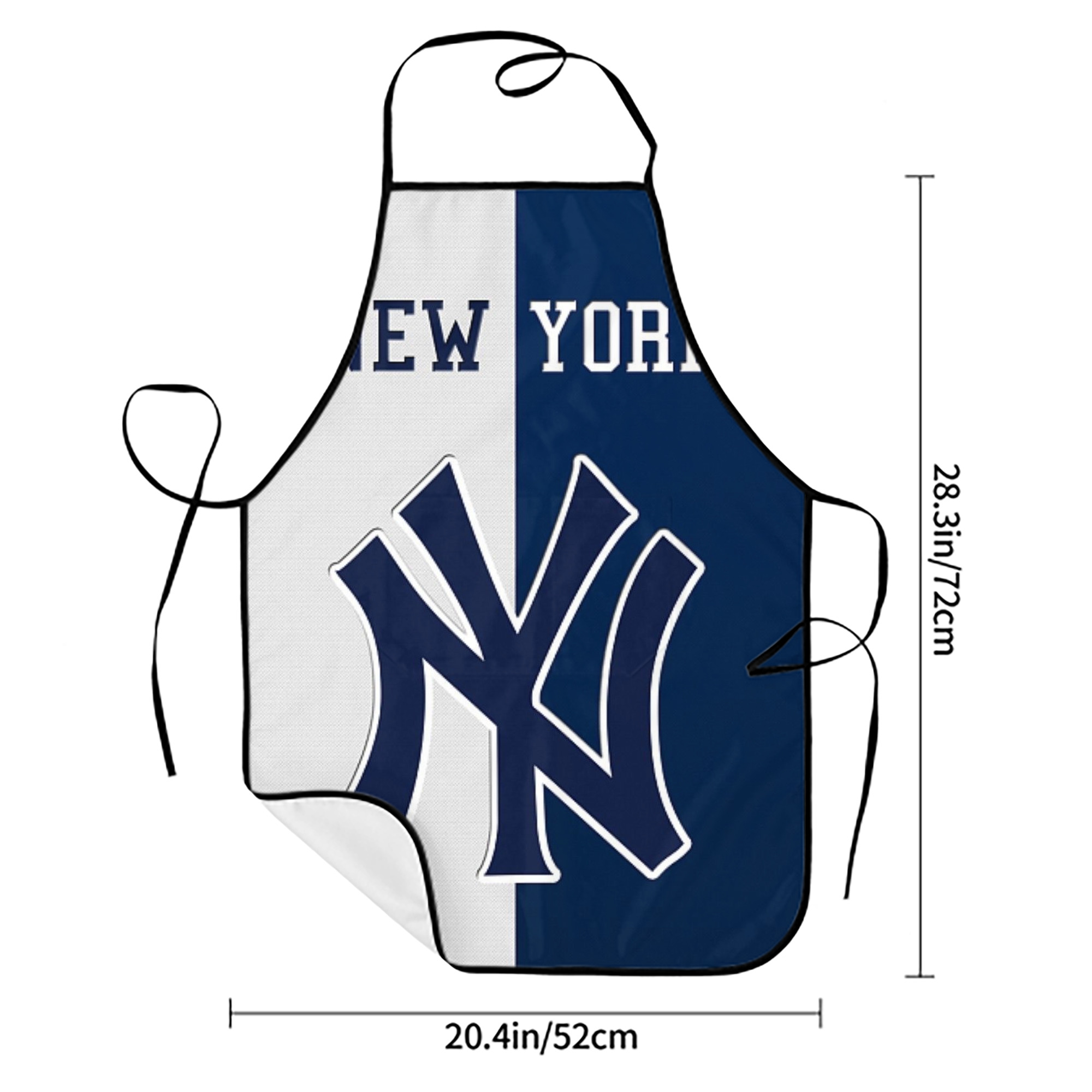 New York Yankees 332 Stain-Resistant Polyester Apron With Pocket – Full Print, Waterproof, Anti-Wrinkle, Anti-Pilling – Ideal For Kitchen, BBQ, Restaurant, Salon & More