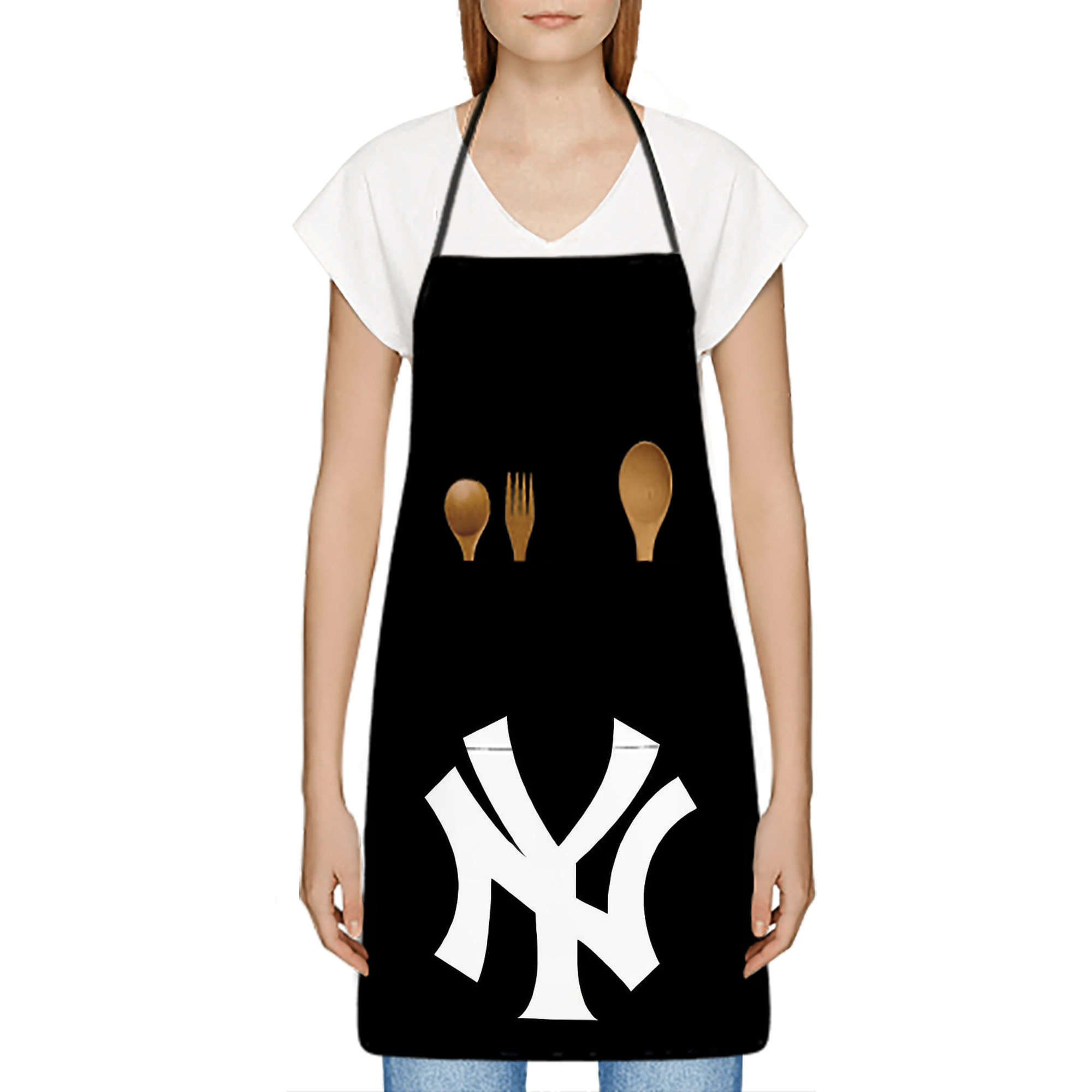 New York Yankees 115 Stain-Resistant Polyester Apron With Pocket – Full Print, Waterproof, Anti-Wrinkle, Anti-Pilling – Ideal For Kitchen, BBQ, Restaurant, Salon & More