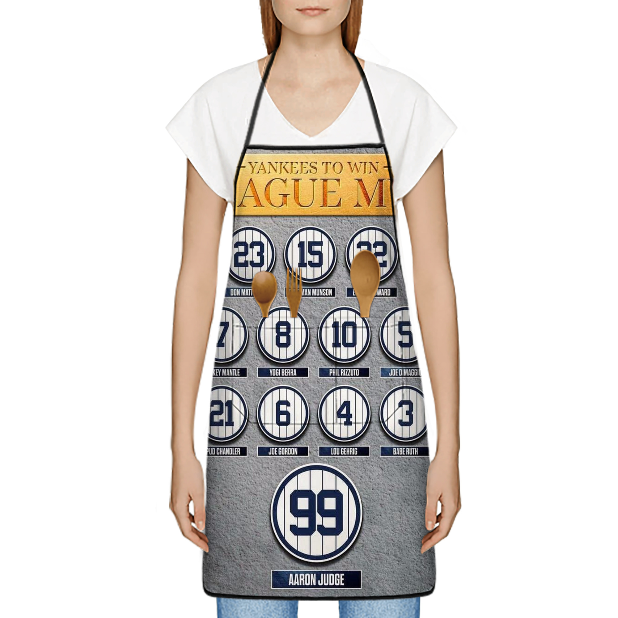 New York Yankees 107 Stain-Resistant Polyester Apron With Pocket – Full Print, Waterproof, Anti-Wrinkle, Anti-Pilling – Ideal For Kitchen, BBQ, Restaurant, Salon & More