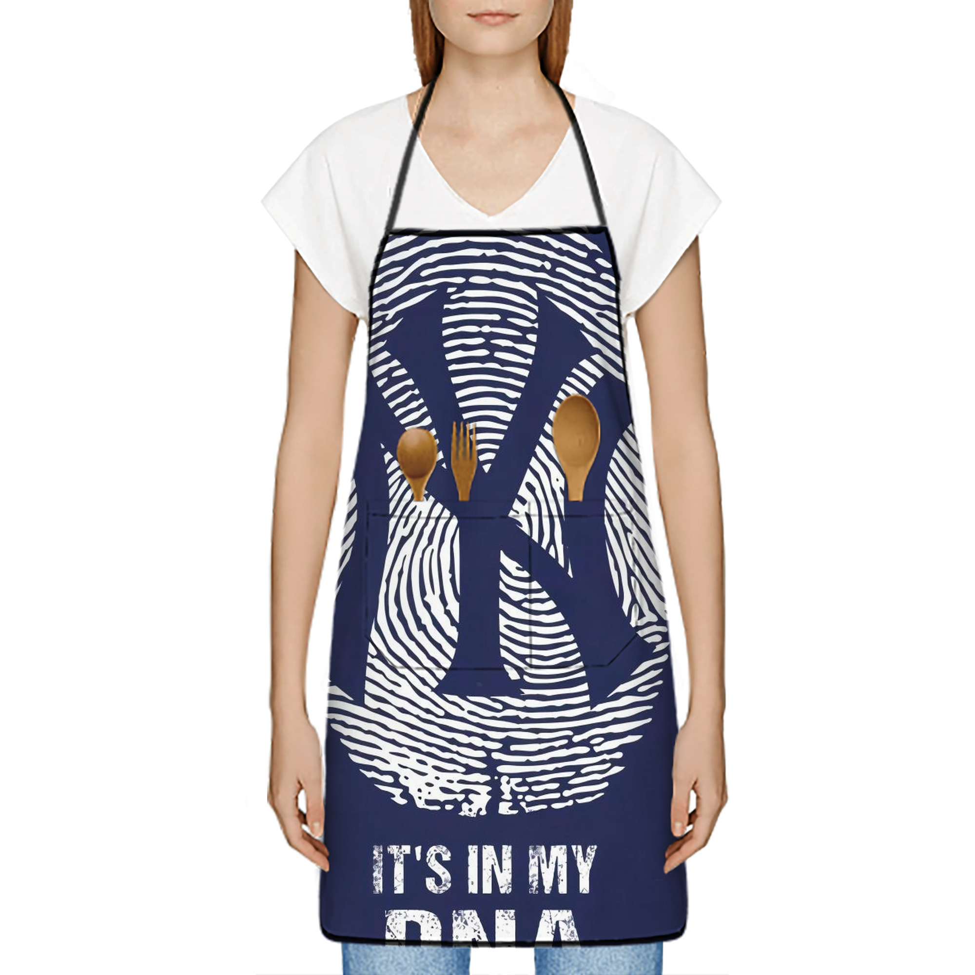 New York Yankees 145 Stain-Resistant Polyester Apron With Pocket – Full Print, Waterproof, Anti-Wrinkle, Anti-Pilling – Ideal For Kitchen, BBQ, Restaurant, Salon & More