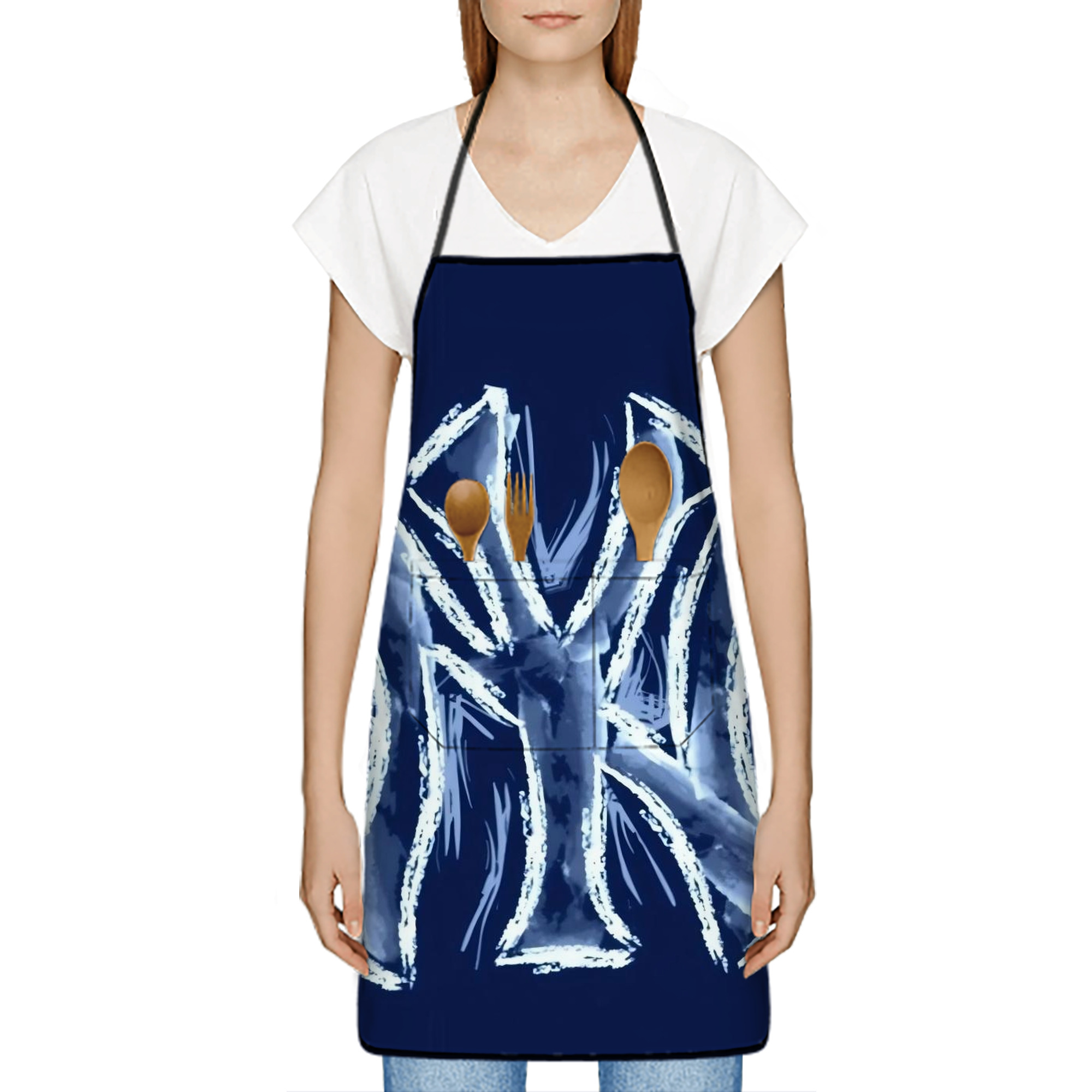 New York Yankees 137 Stain-Resistant Polyester Apron With Pocket – Full Print, Waterproof, Anti-Wrinkle, Anti-Pilling – Ideal For Kitchen, BBQ, Restaurant, Salon & More