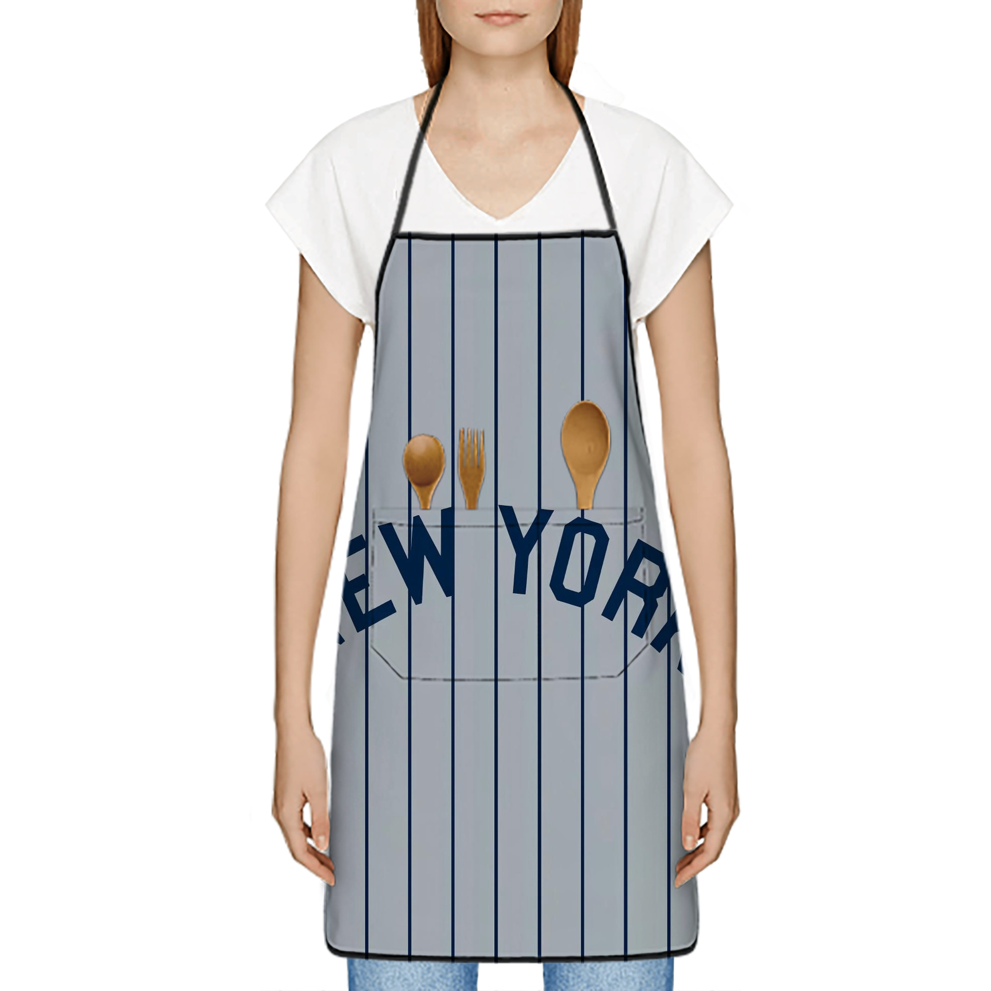 New York Yankees 159 Stain-Resistant Polyester Apron With Pocket – Full Print, Waterproof, Anti-Wrinkle, Anti-Pilling – Ideal For Kitchen, BBQ, Restaurant, Salon & More
