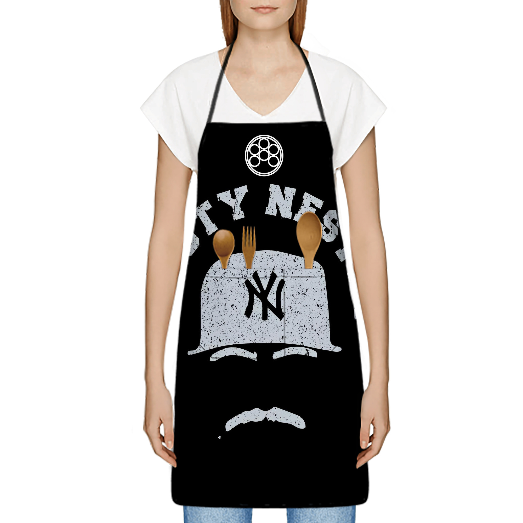 New York Yankees 152 Stain-Resistant Polyester Apron With Pocket – Full Print, Waterproof, Anti-Wrinkle, Anti-Pilling – Ideal For Kitchen, BBQ, Restaurant, Salon & More