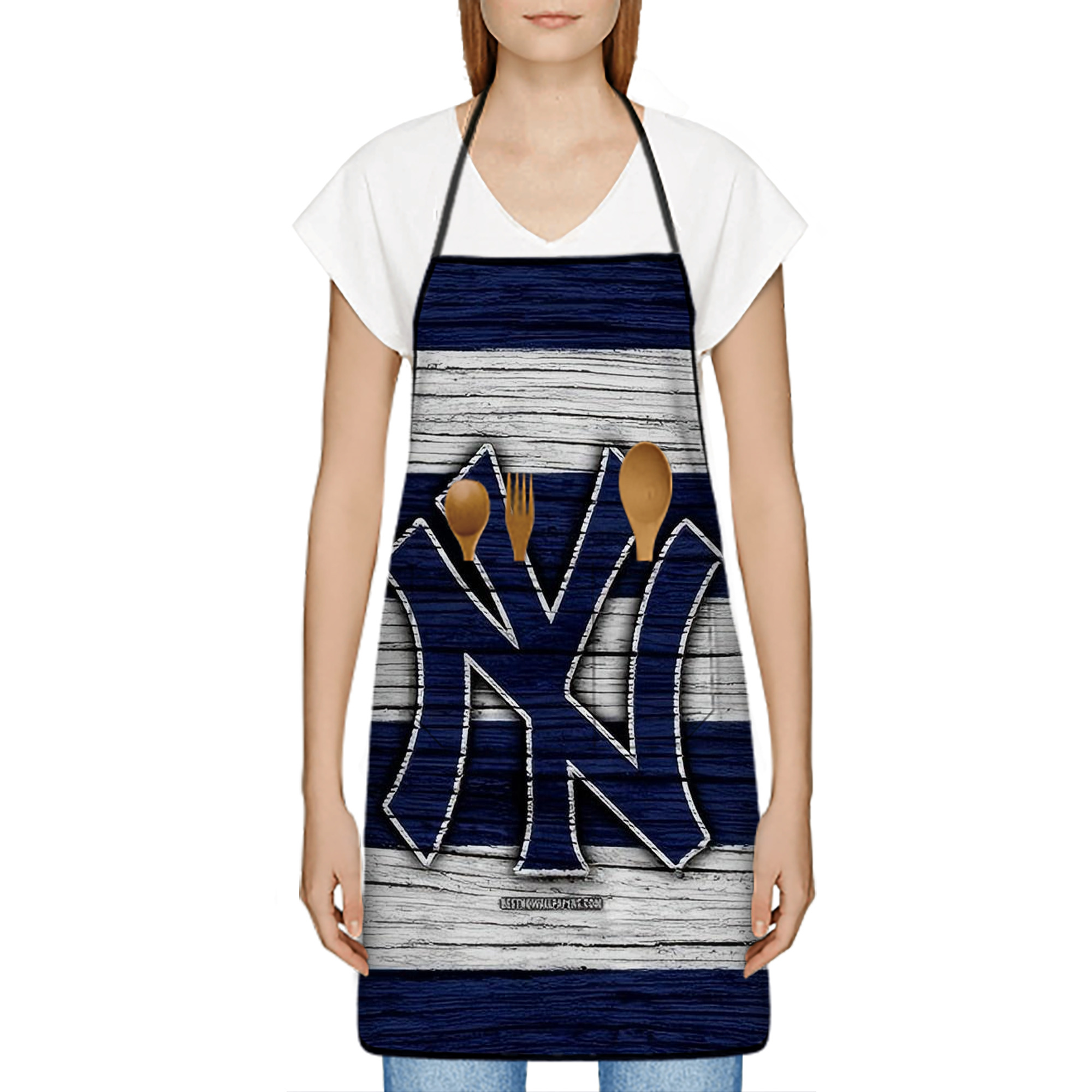 New York Yankees 187 Stain-Resistant Polyester Apron With Pocket – Full Print, Waterproof, Anti-Wrinkle, Anti-Pilling – Ideal For Kitchen, BBQ, Restaurant, Salon & More