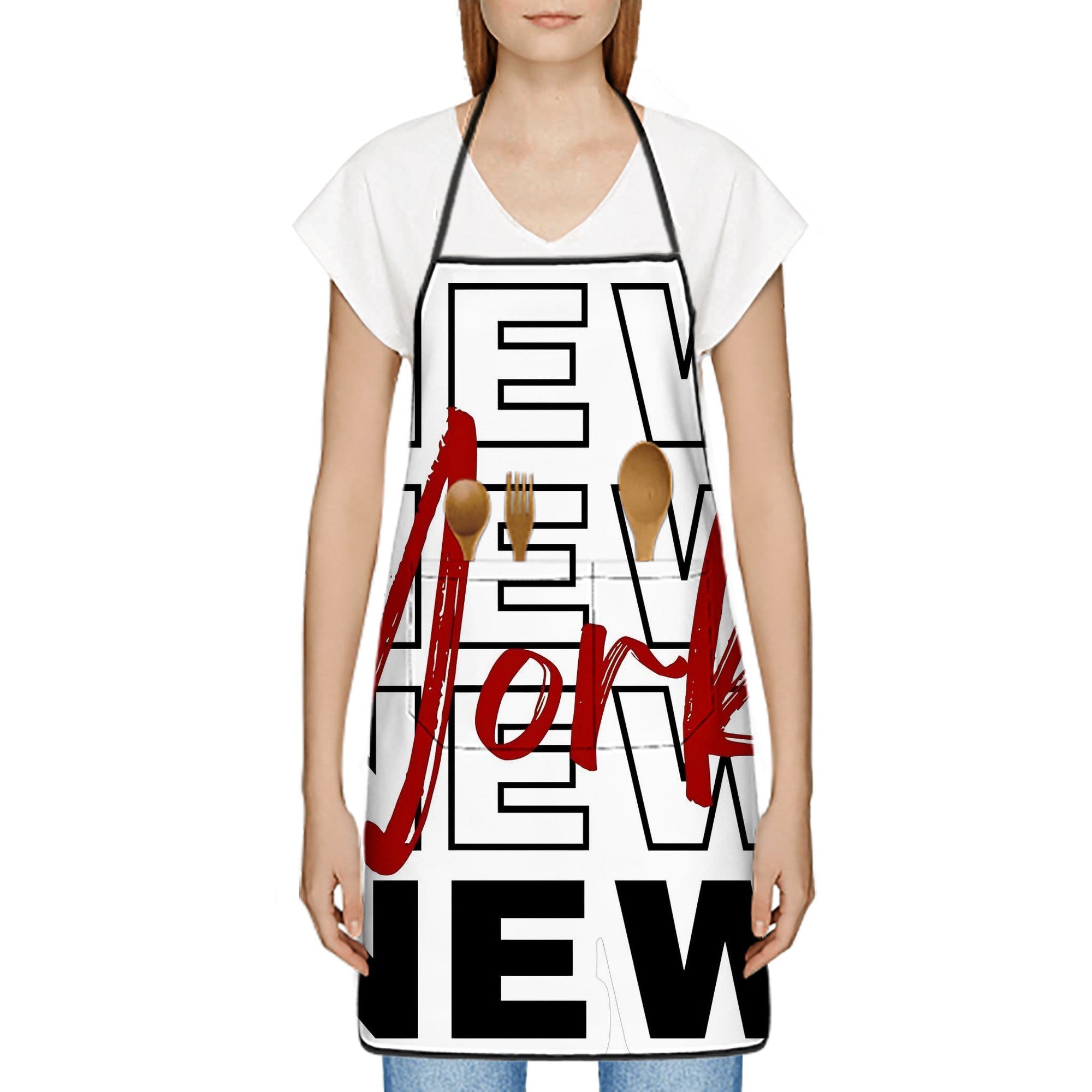 New York Yankees 176 Stain-Resistant Polyester Apron With Pocket – Full Print, Waterproof, Anti-Wrinkle, Anti-Pilling – Ideal For Kitchen, BBQ, Restaurant, Salon & More