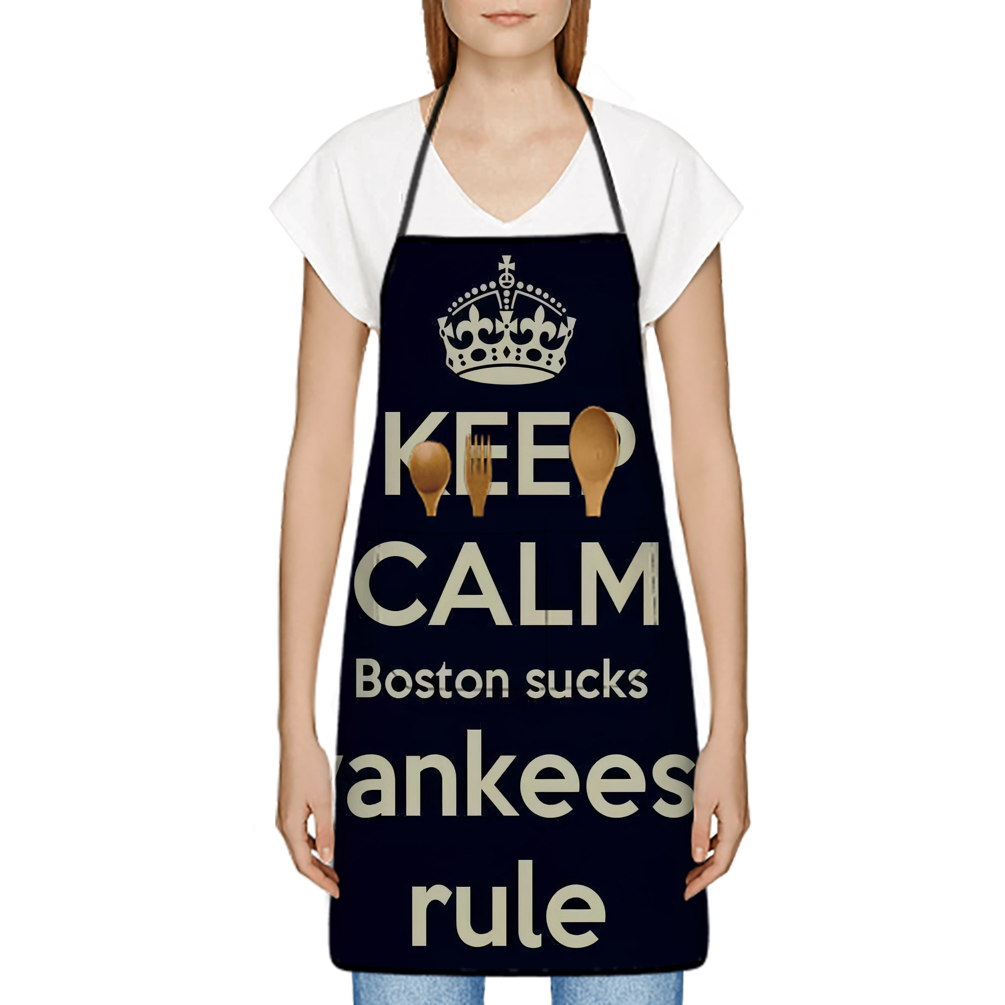 New York Yankees 226 Stain-Resistant Polyester Apron With Pocket – Full Print, Waterproof, Anti-Wrinkle, Anti-Pilling – Ideal For Kitchen, BBQ, Restaurant, Salon & More