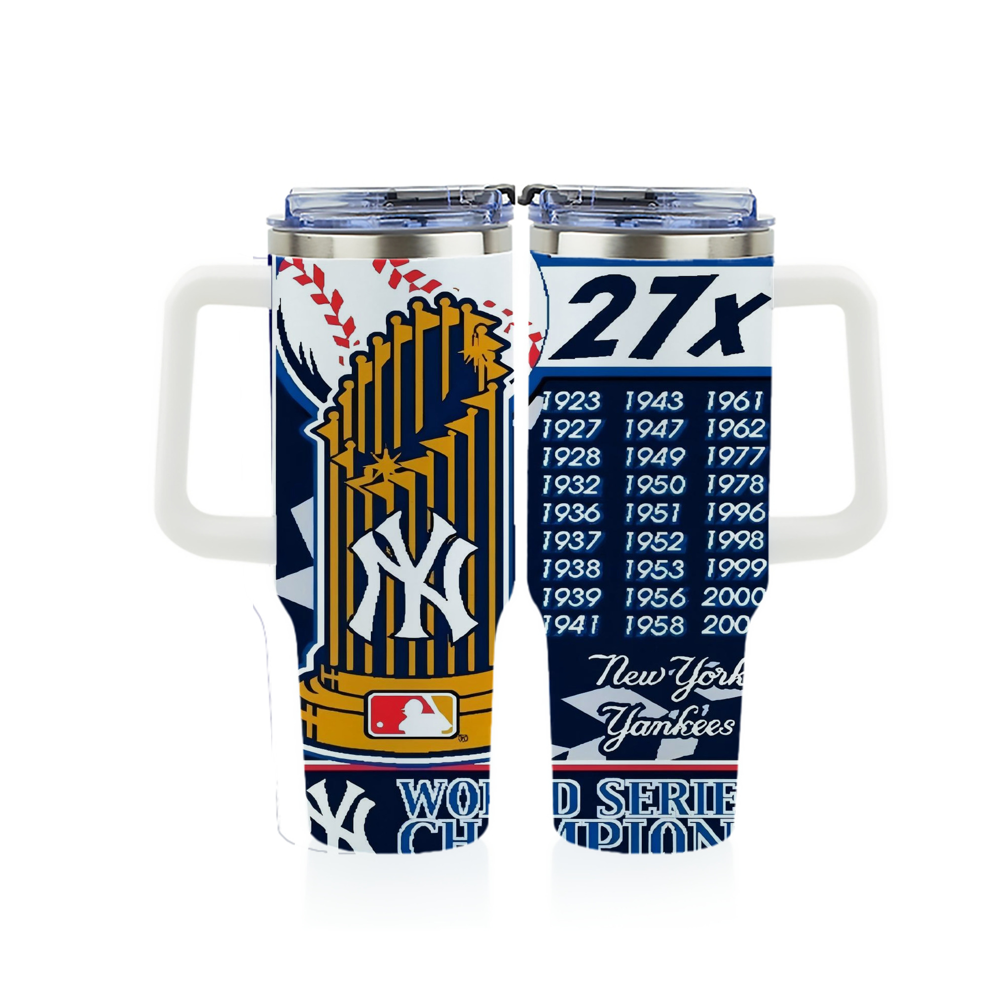 New York Yankees 108 40oz Full Wrap Car Tumbler – Durable Stainless Steel Travel Mug With Vibrant UV Print – Double Wall Insulated, Fits Most Car Cup Holders
