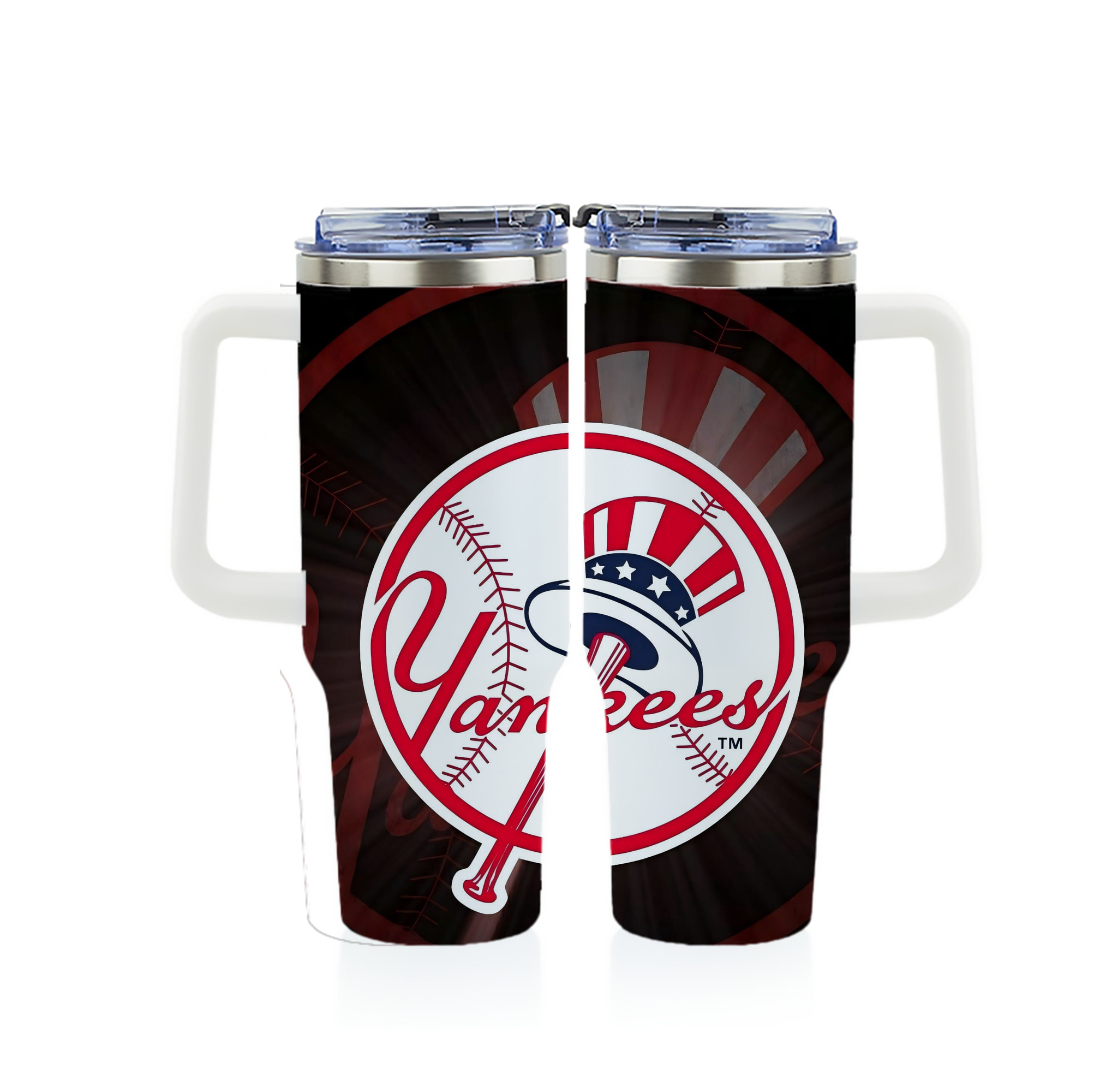New York Yankees 124 40oz Full Wrap Car Tumbler – Durable Stainless Steel Travel Mug With Vibrant UV Print – Double Wall Insulated, Fits Most Car Cup Holders