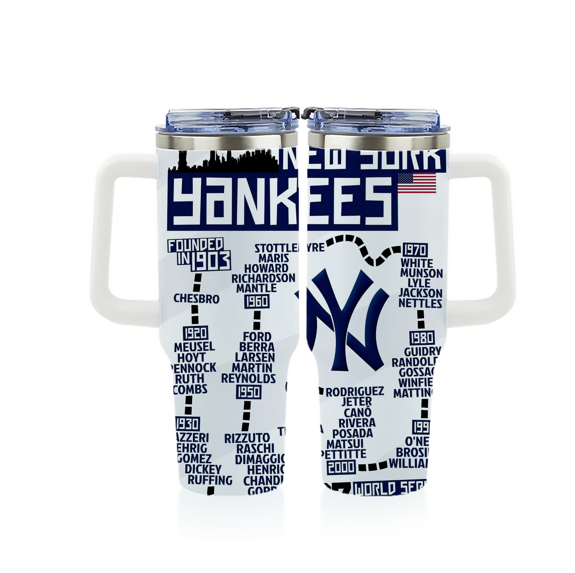 New York Yankees 155 40oz Full Wrap Car Tumbler – Durable Stainless Steel Travel Mug With Vibrant UV Print – Double Wall Insulated, Fits Most Car Cup Holders