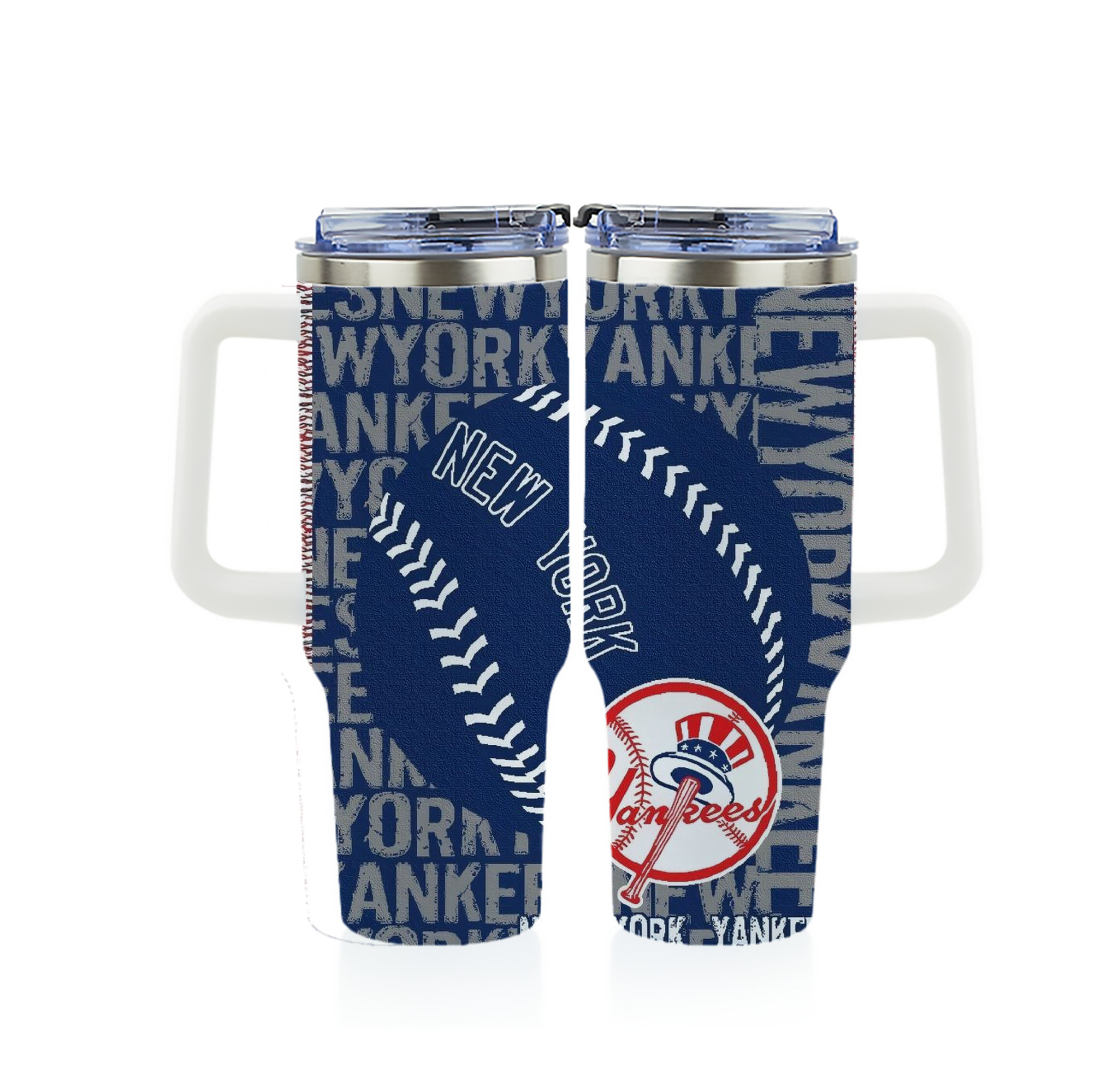 New York Yankees 198 40oz Full Wrap Car Tumbler – Durable Stainless Steel Travel Mug With Vibrant UV Print – Double Wall Insulated, Fits Most Car Cup Holders