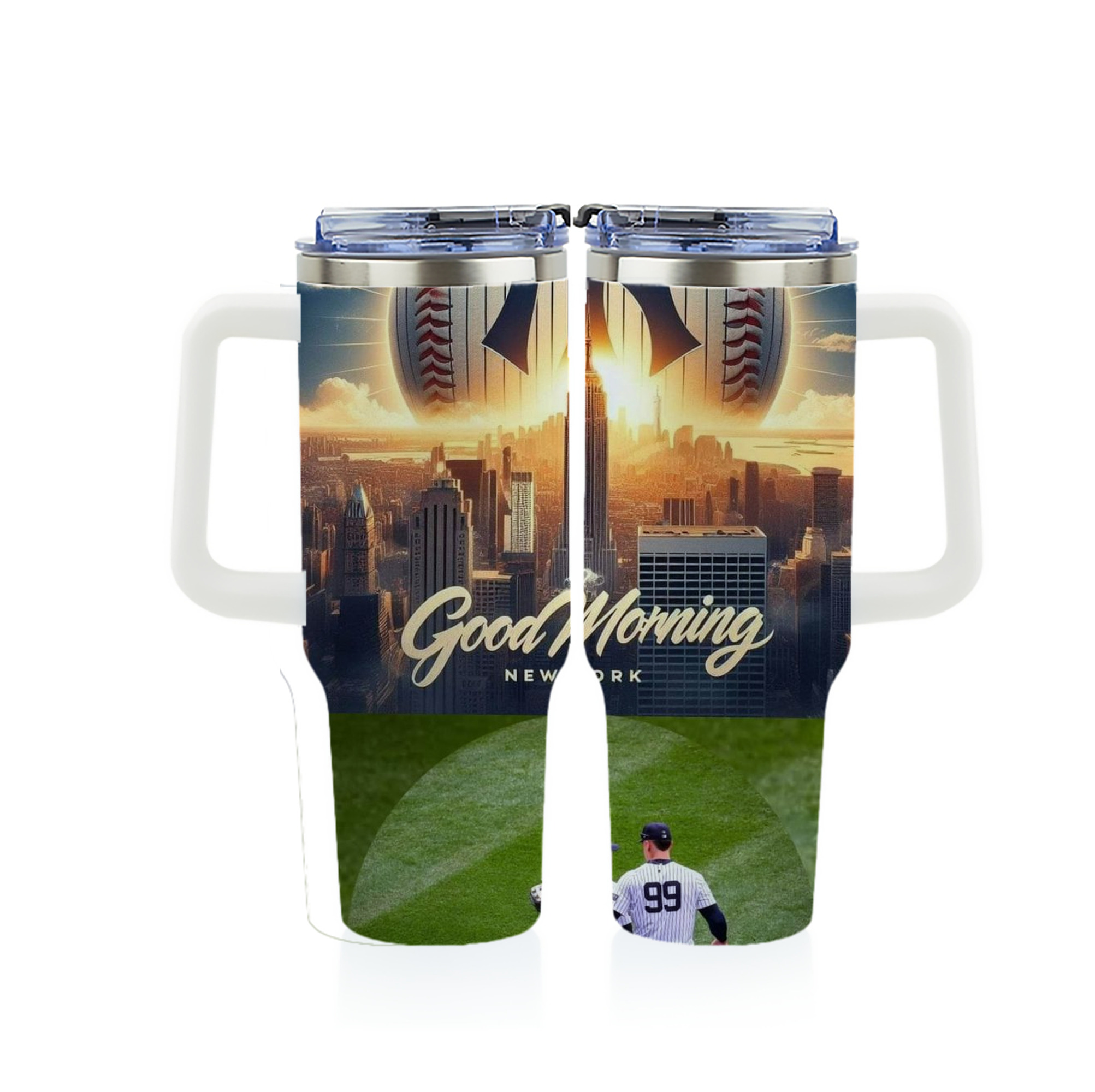 New York Yankees 218 40oz Full Wrap Car Tumbler – Durable Stainless Steel Travel Mug With Vibrant UV Print – Double Wall Insulated, Fits Most Car Cup Holders