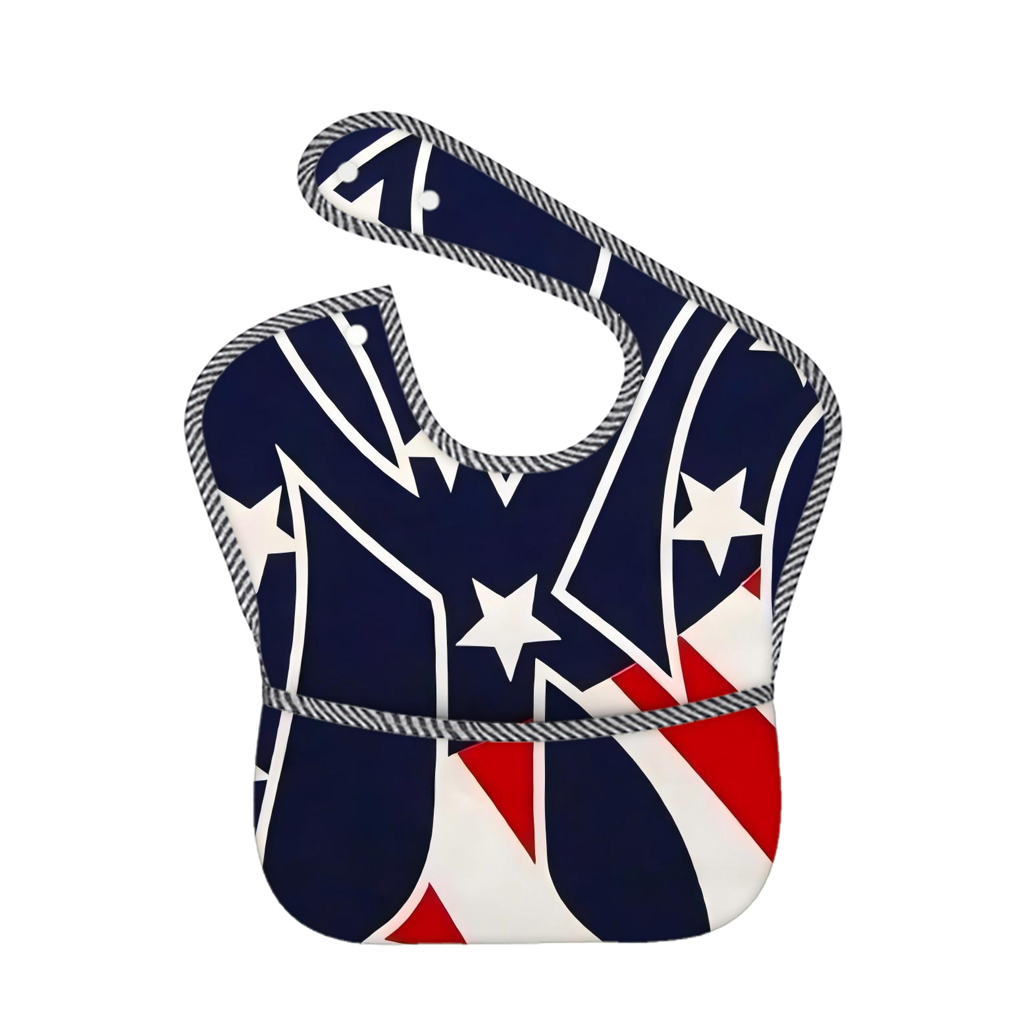 New York Yankees Logo USA Adjustable Waterproof Toddler Bib – Full-Print Durable Polyester – Foldable Crumb Pocket – Easy Snap Closure – Soft