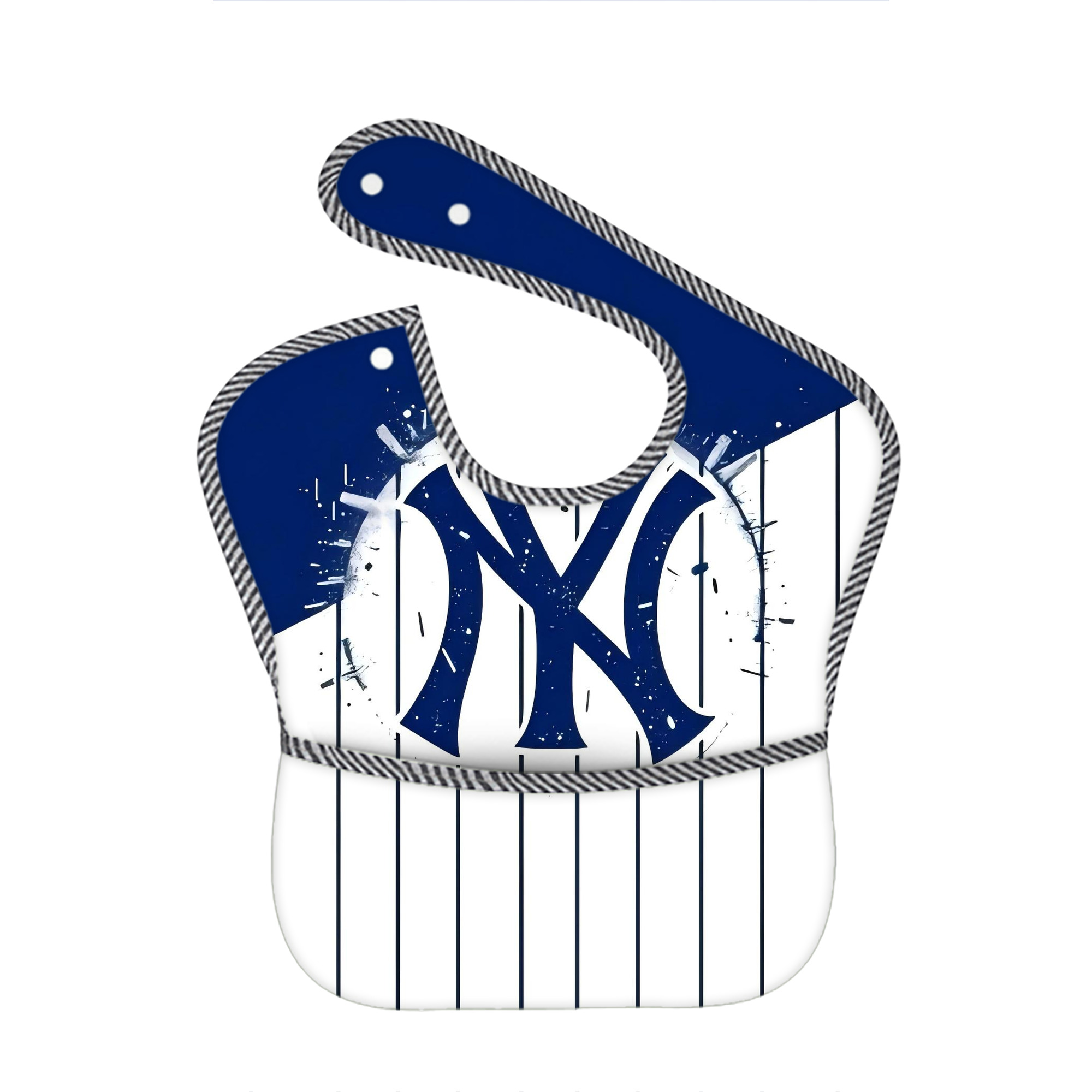 New York Yankees 106 Adjustable Waterproof Toddler Bib – Full-Print Durable Polyester – Foldable Crumb Pocket – Easy Snap Closure – Soft