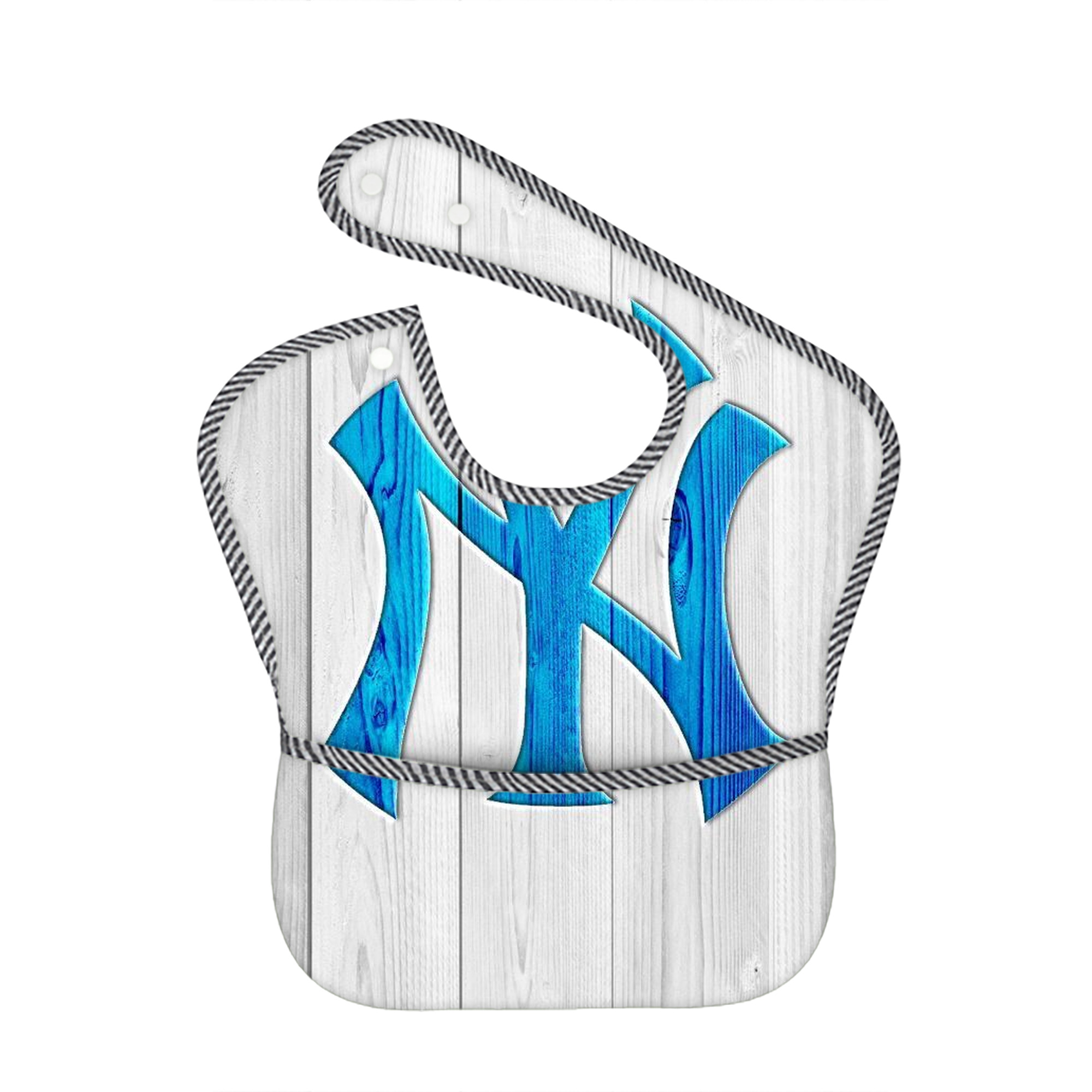 New York Yankees 156 Adjustable Waterproof Toddler Bib – Full-Print Durable Polyester – Foldable Crumb Pocket – Easy Snap Closure – Soft