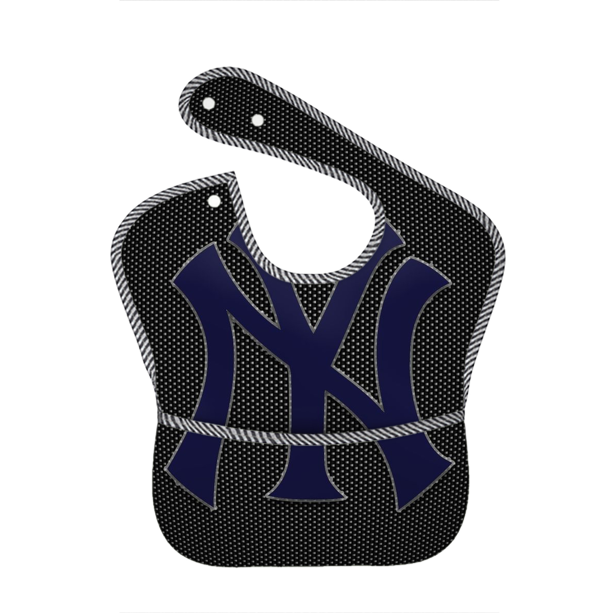 New York Yankees 166 Adjustable Waterproof Toddler Bib – Full-Print Durable Polyester – Foldable Crumb Pocket – Easy Snap Closure – Soft