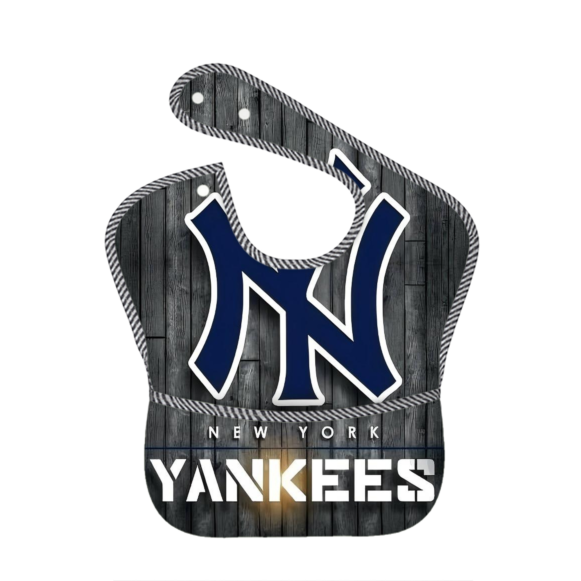 New York Yankees 127 Adjustable Waterproof Toddler Bib – Full-Print Durable Polyester – Foldable Crumb Pocket – Easy Snap Closure – Soft