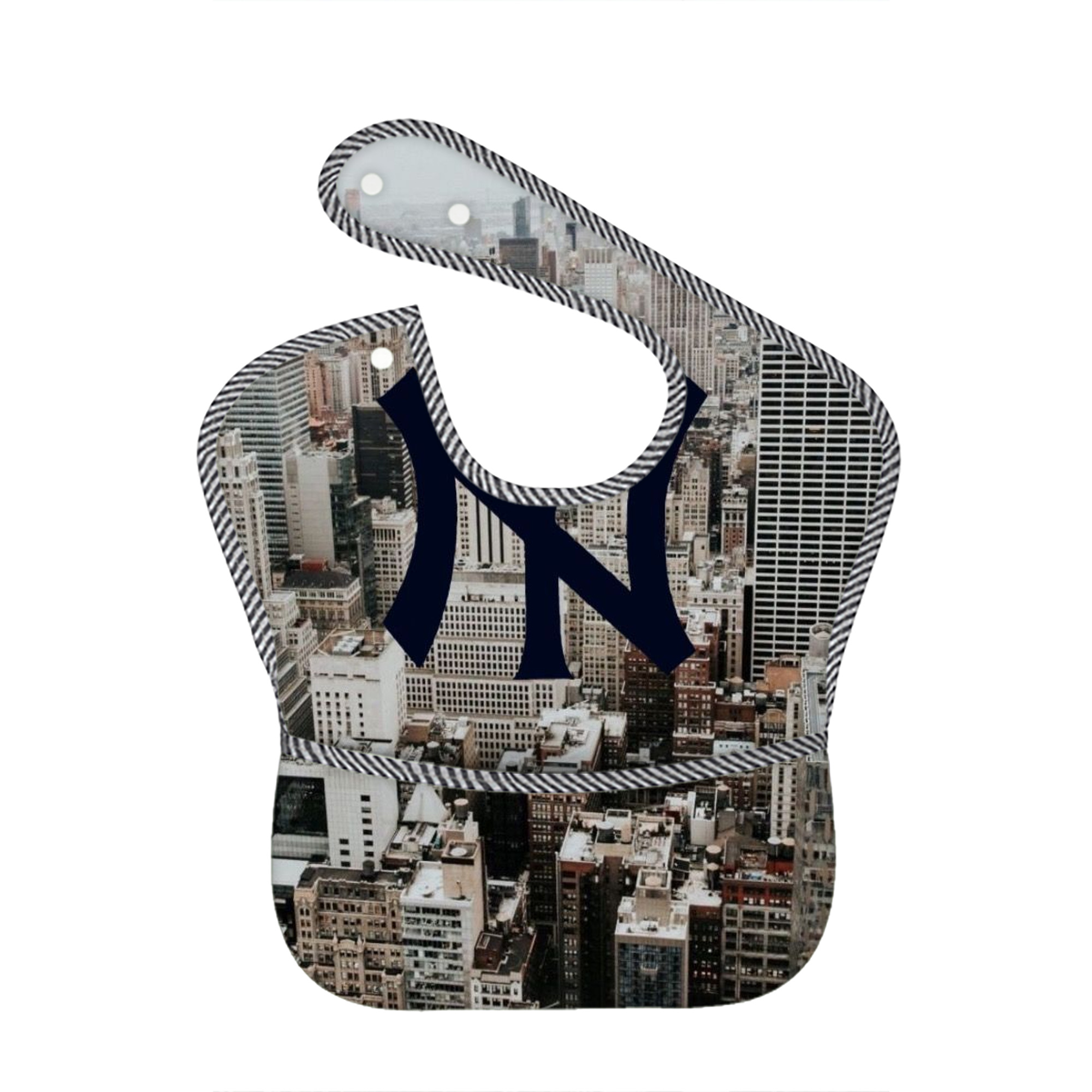 New York Yankees 171 Adjustable Waterproof Toddler Bib – Full-Print Durable Polyester – Foldable Crumb Pocket – Easy Snap Closure – Soft