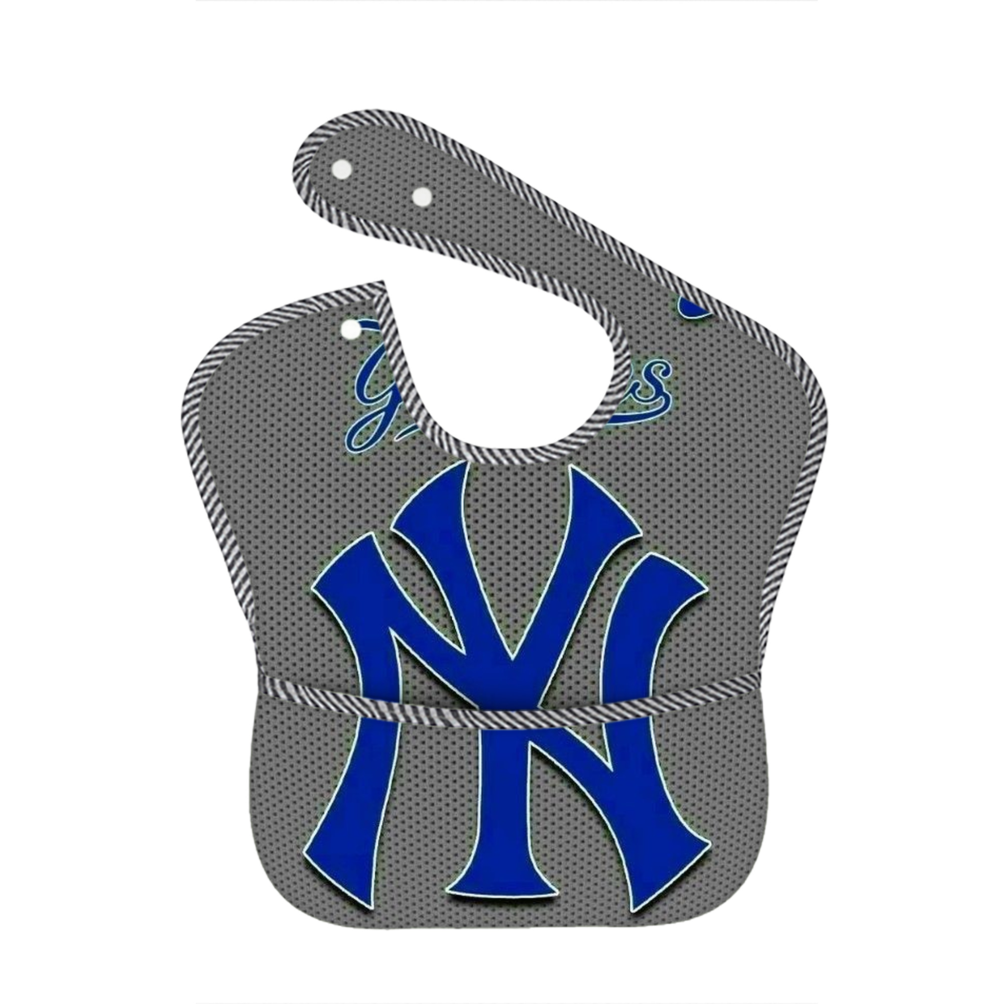 New York Yankees 180 Adjustable Waterproof Toddler Bib – Full-Print Durable Polyester – Foldable Crumb Pocket – Easy Snap Closure – Soft