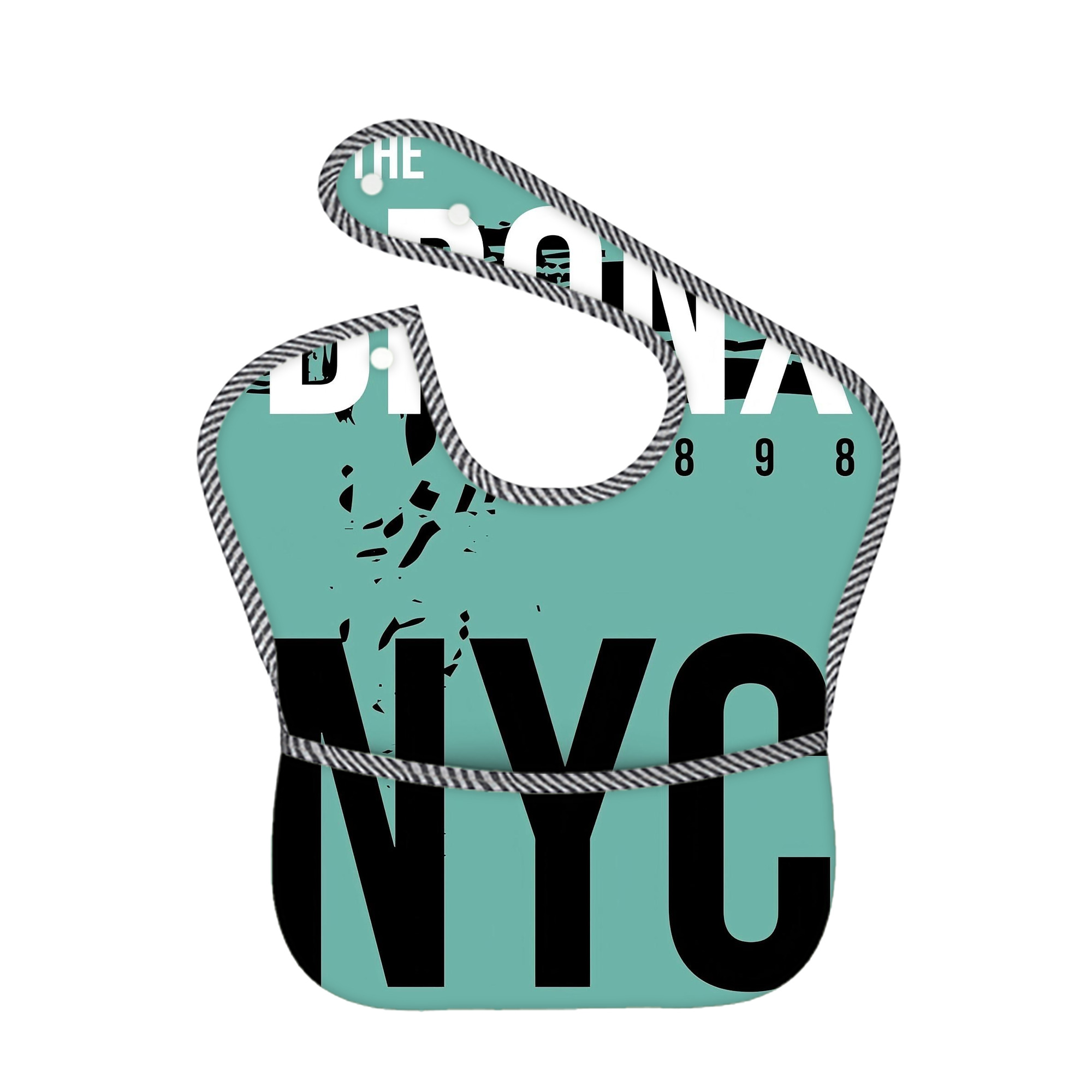 New York Yankees 186 Adjustable Waterproof Toddler Bib – Full-Print Durable Polyester – Foldable Crumb Pocket – Easy Snap Closure – Soft