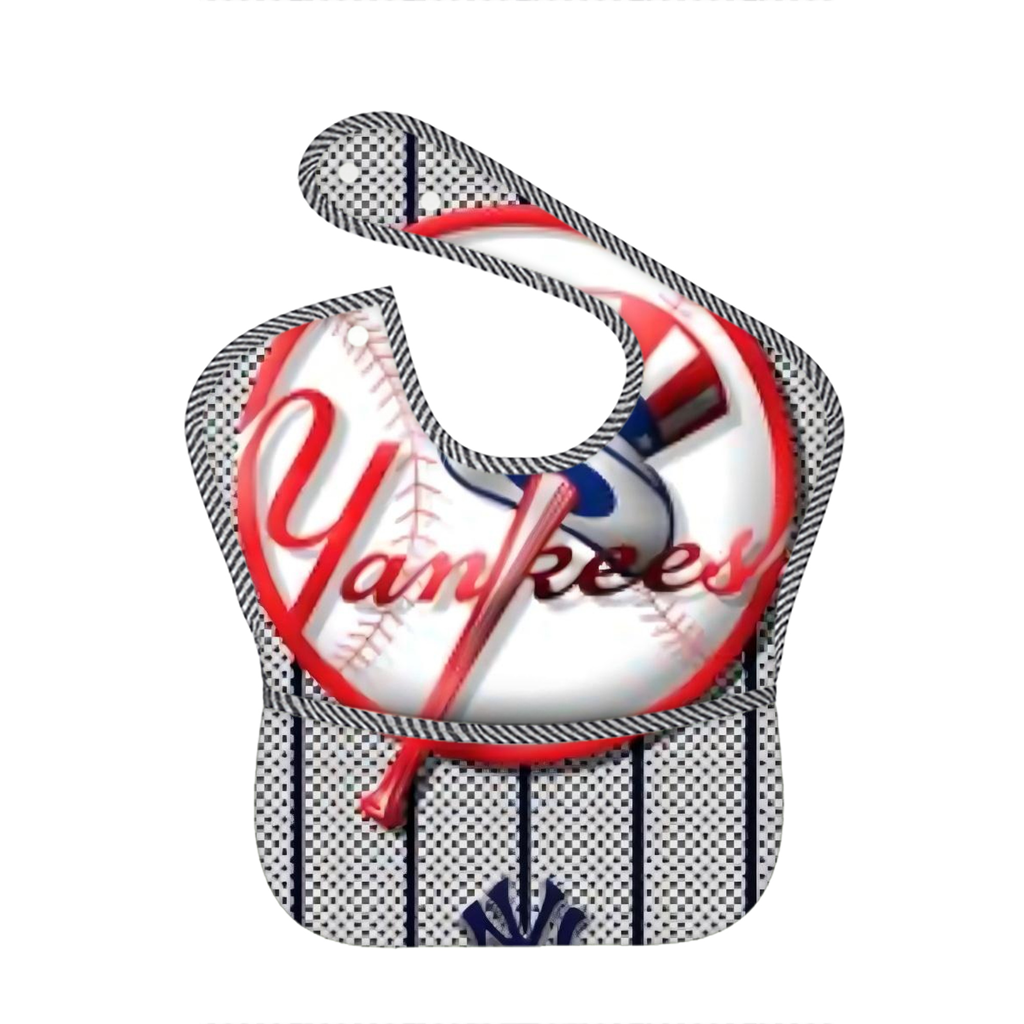 New York Yankees 191 Adjustable Waterproof Toddler Bib – Full-Print Durable Polyester – Foldable Crumb Pocket – Easy Snap Closure – Soft